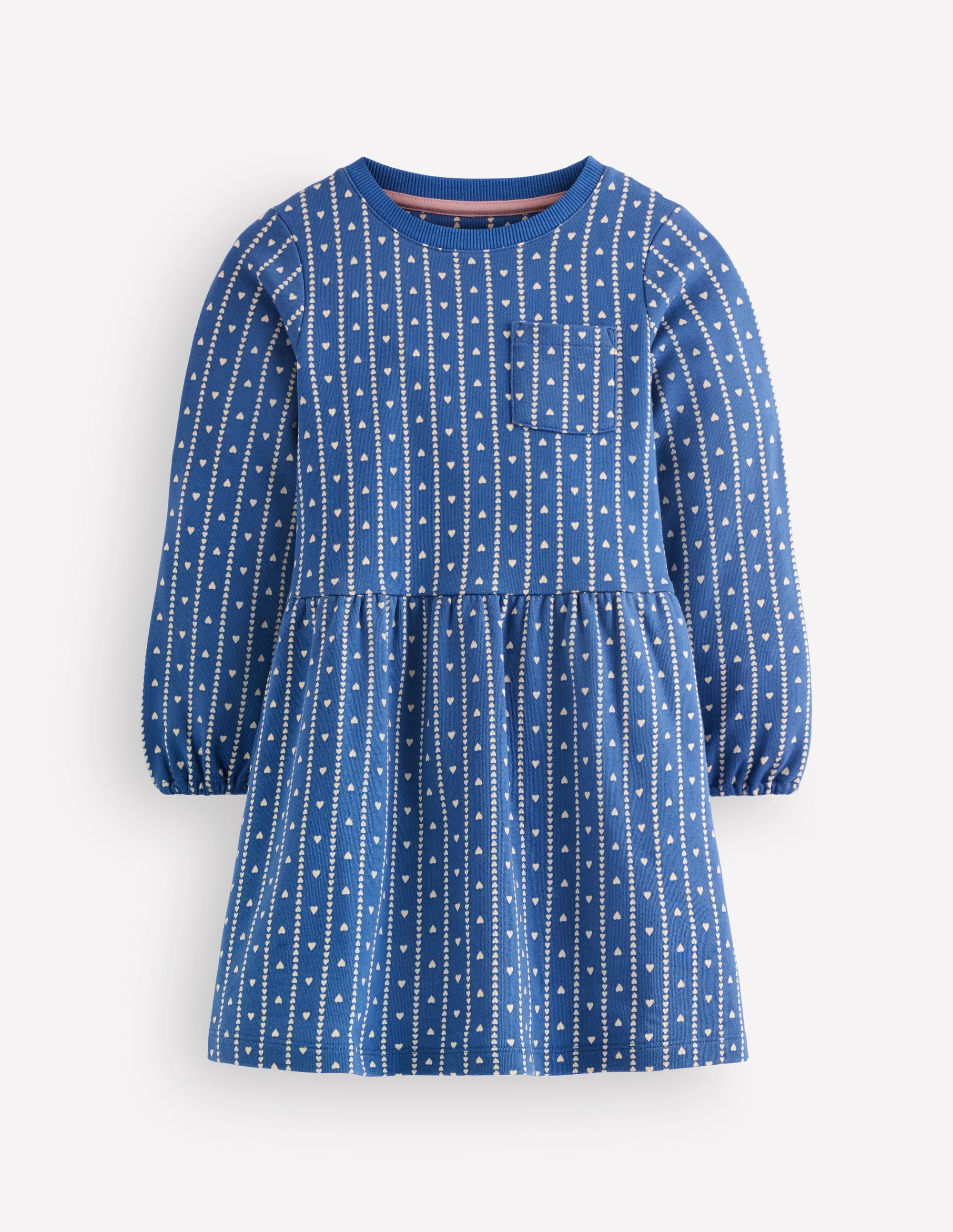 Minna Sweatkleid-Blau Herzen Streifen - Image 1