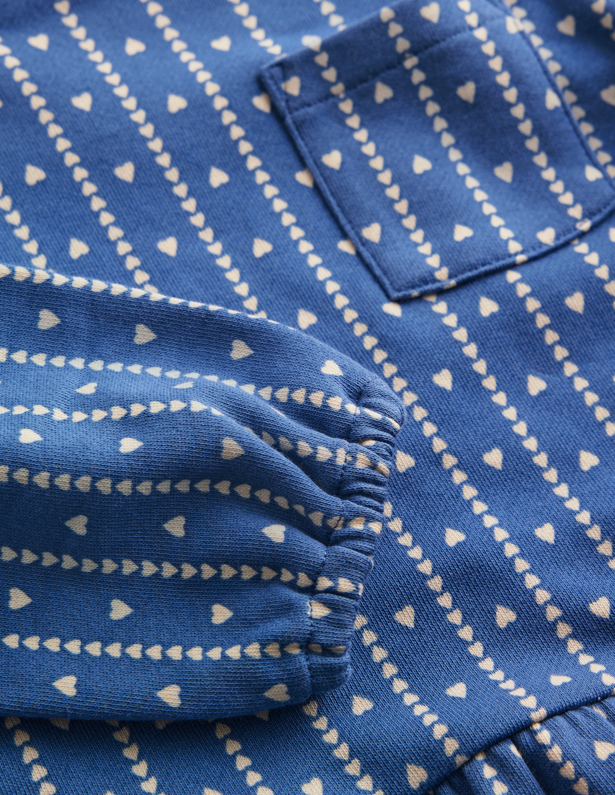 Minna Sweatkleid-Blau Herzen Streifen - Image 3