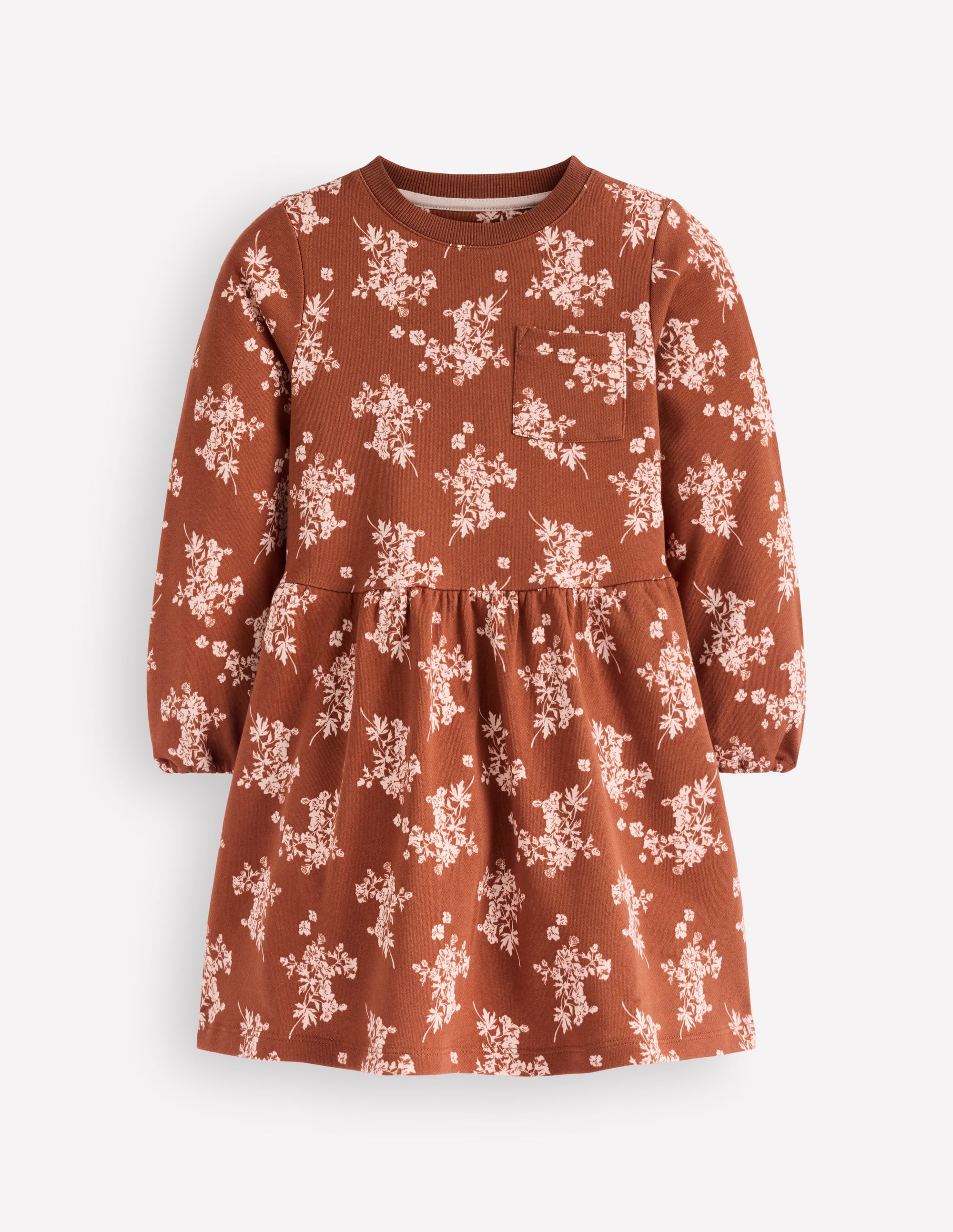 Minna Sweatkleid-Braun Blumenmuster - Image 1