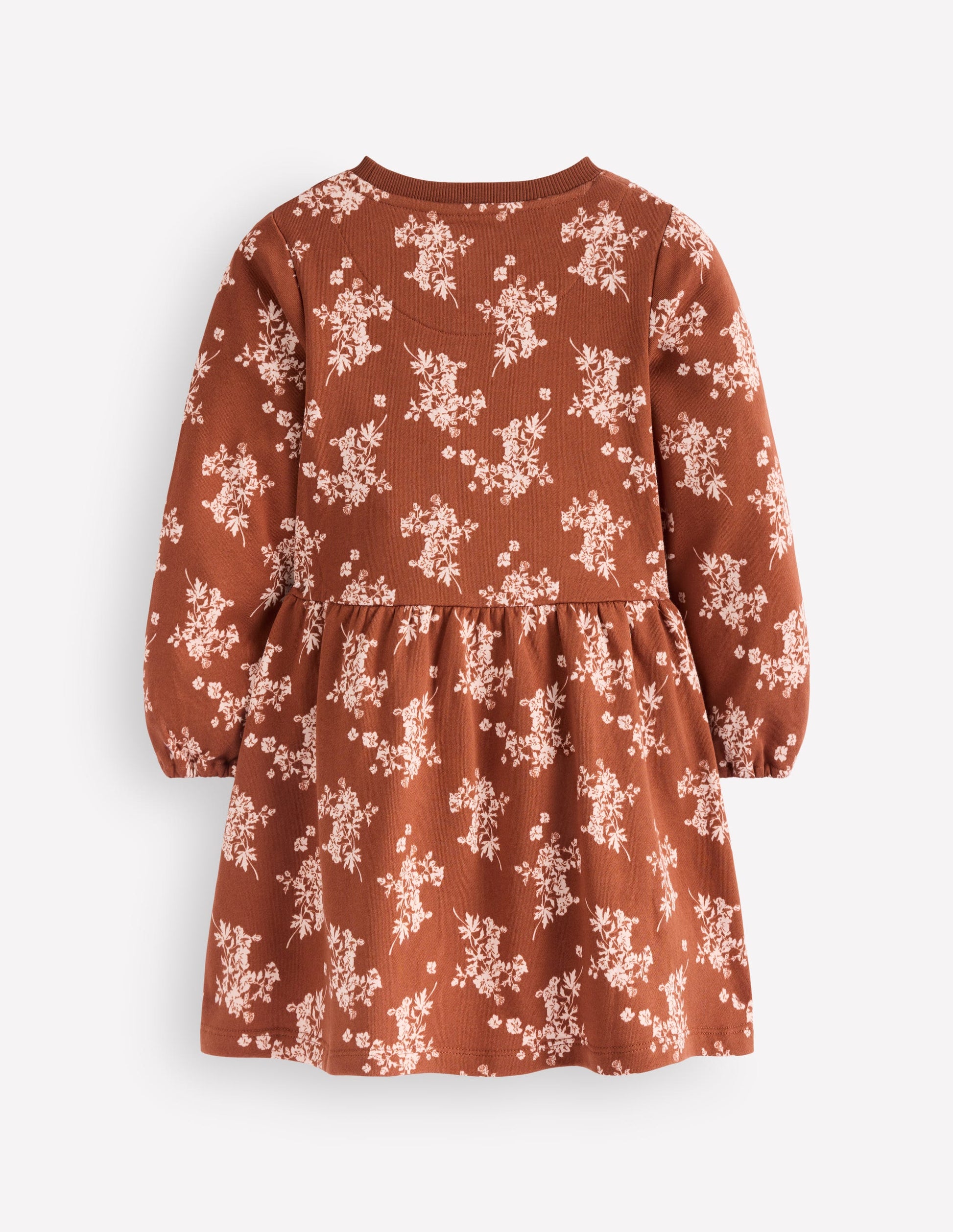 Minna Sweatkleid-Braun Blumenmuster-2