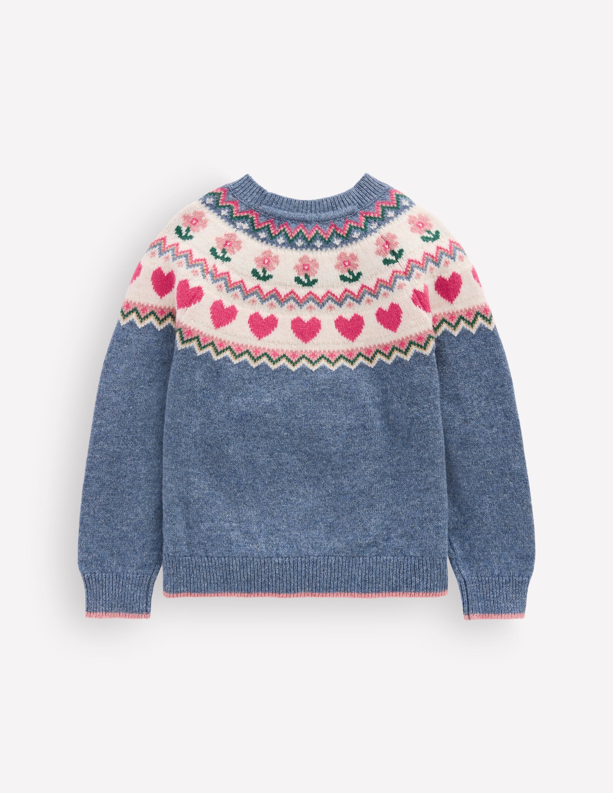 Eleanor Fair-Isle-Pullover-Blauhäher Meliert - Image 3