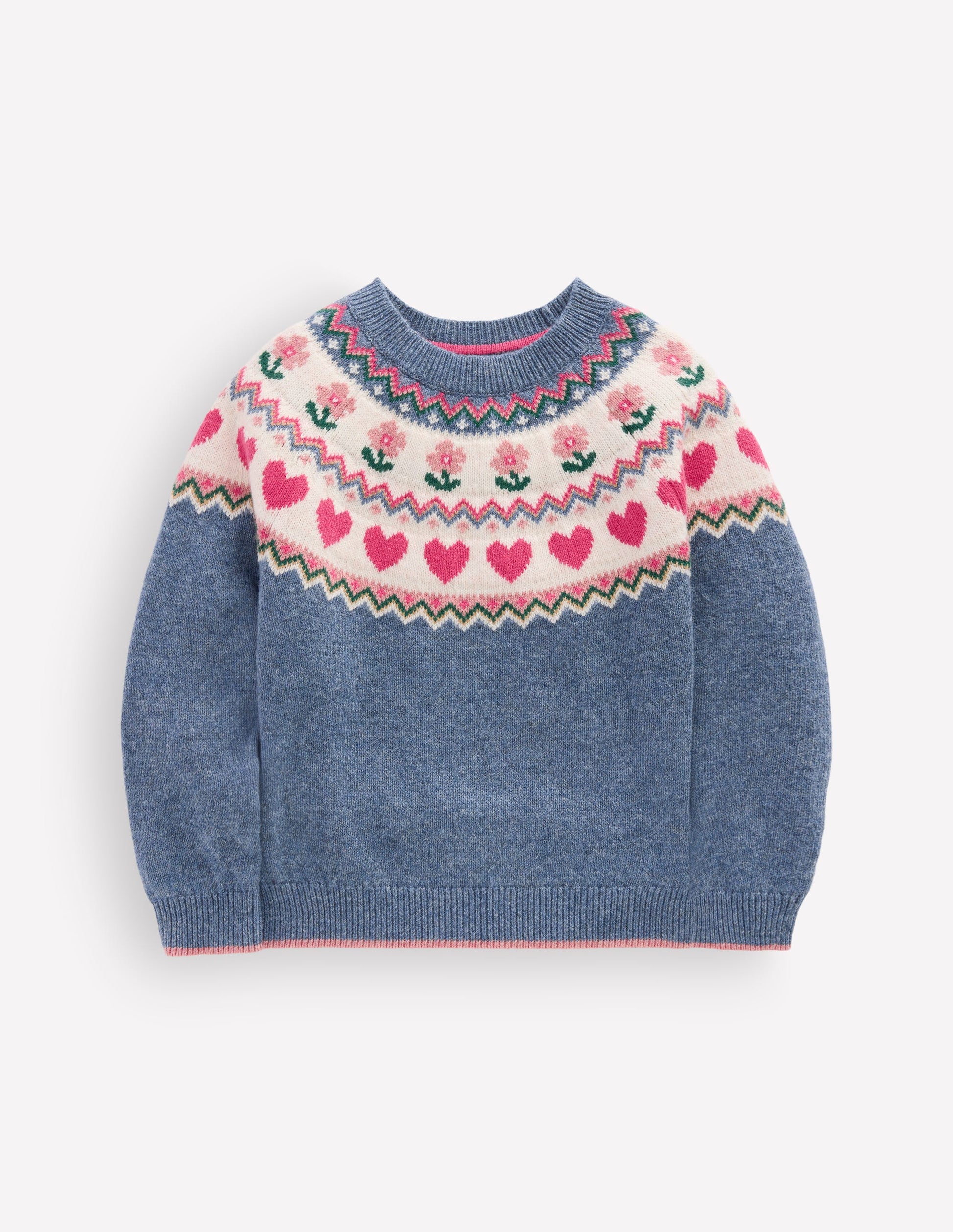 Eleanor Fair-Isle-Pullover-Blauhäher Meliert-2
