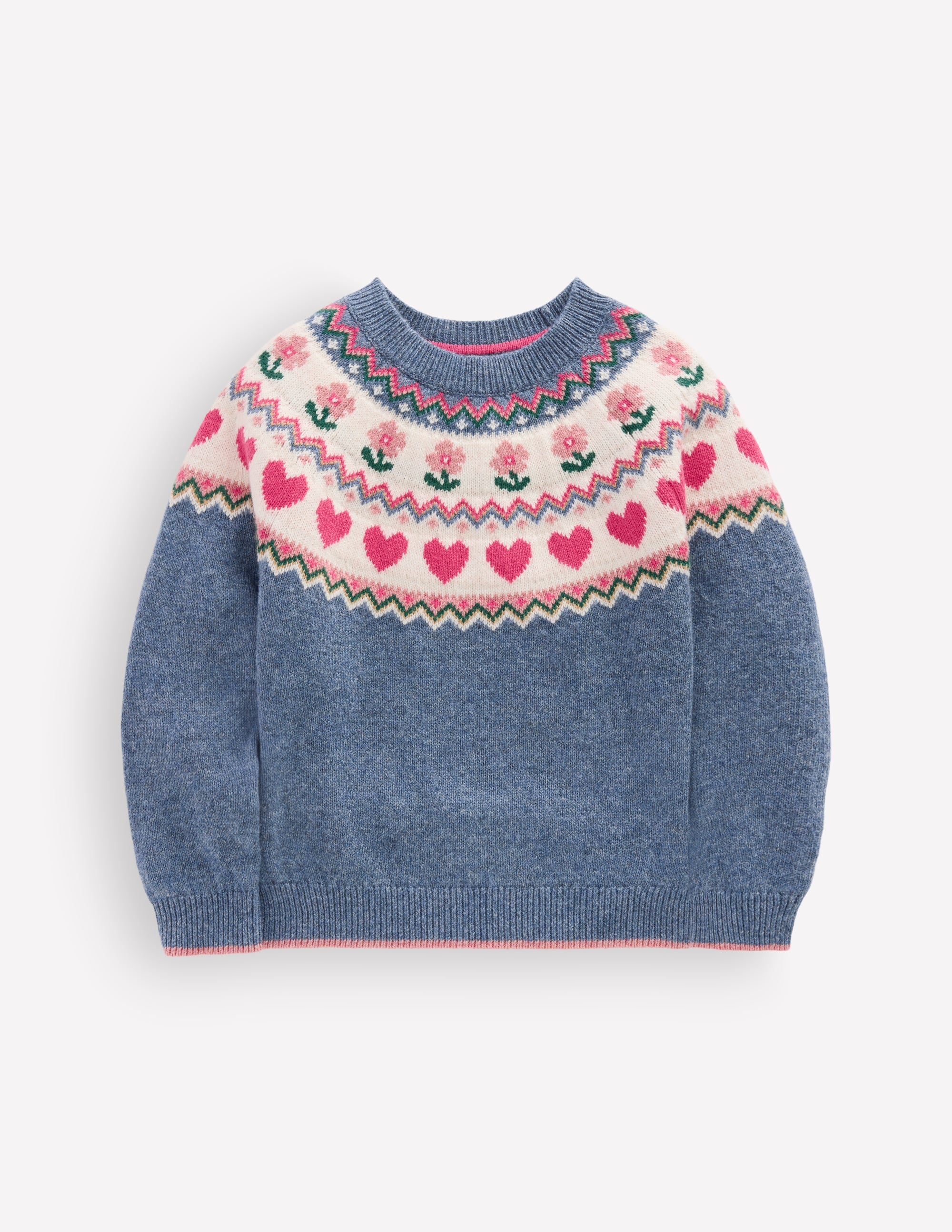 Eleanor Fair-Isle-Pullover-Blauhäher Meliert - Image 2