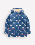 Anorak mit Sherpa-Futter-Turmalinblau Kleine Pferde