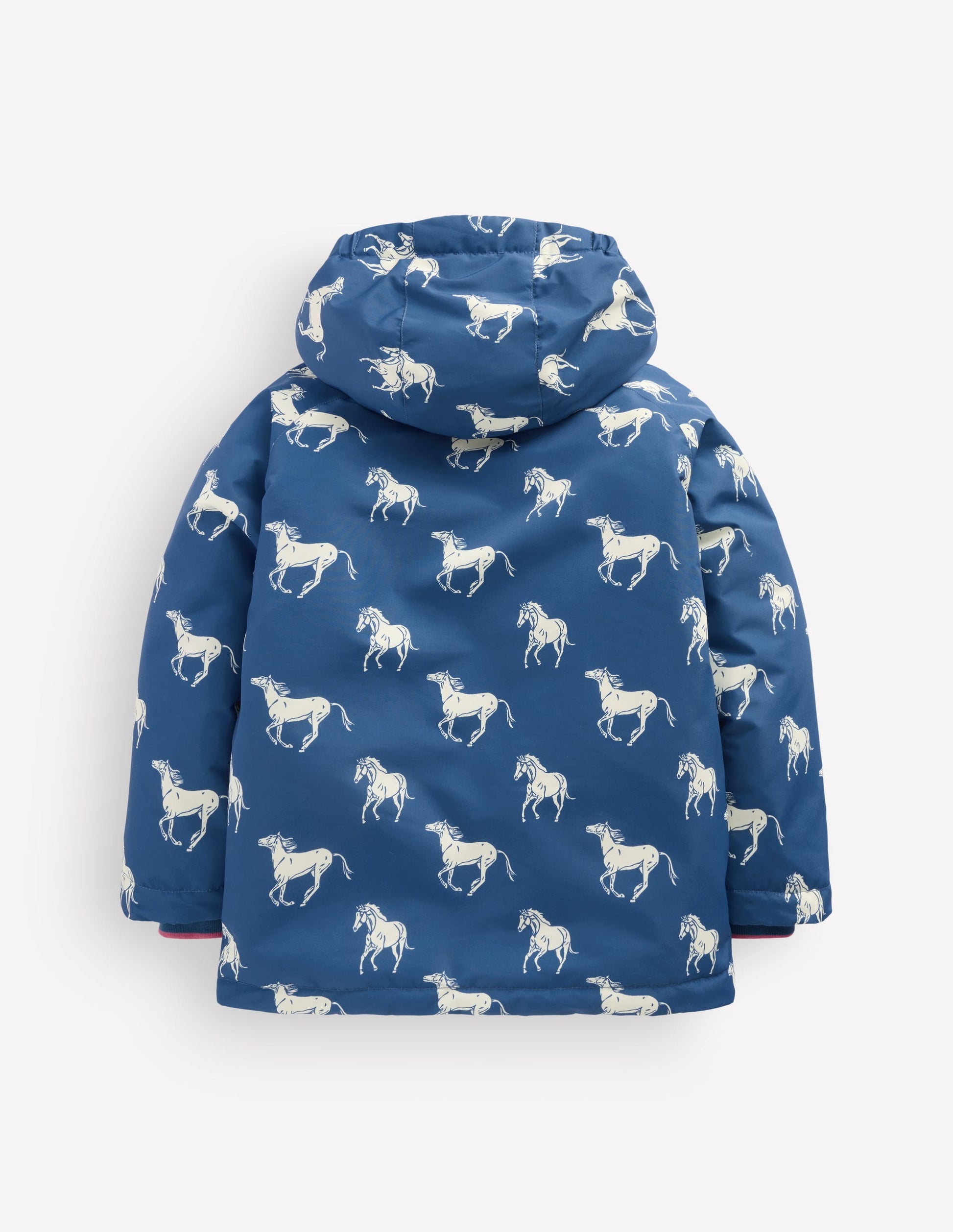 Anorak mit Sherpa-Futter-Turmalinblau Kleine Pferde-2
