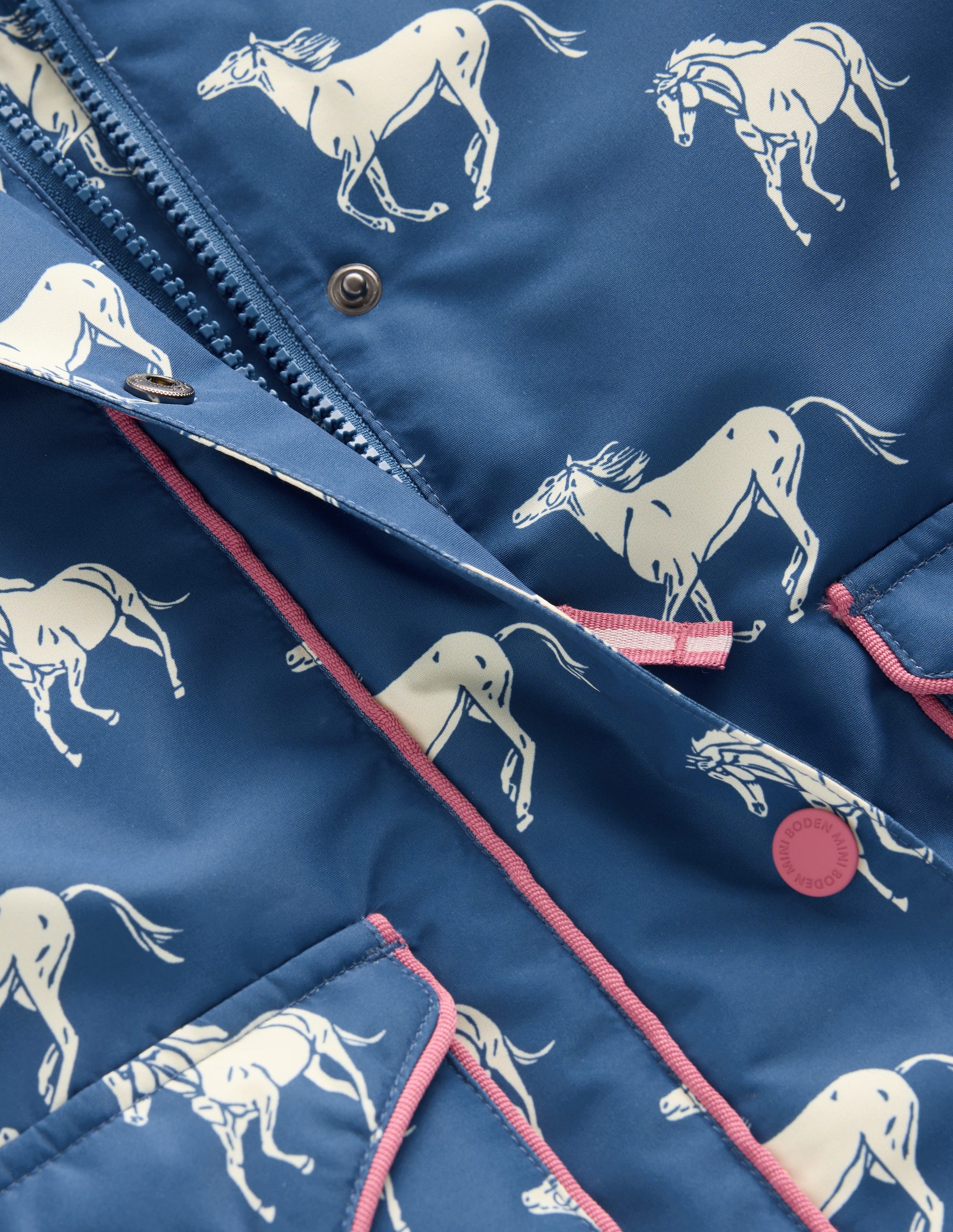 Anorak mit Sherpa-Futter-Turmalinblau Kleine Pferde - Image 3