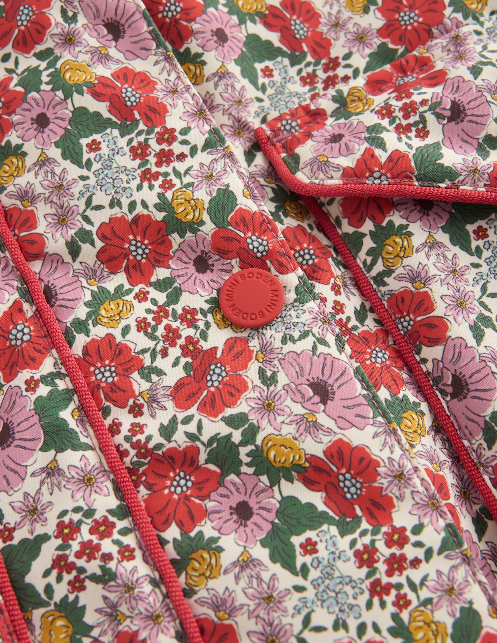 Anorak mit Sherpa-Futter-Sanftes Cremeweiß Gartenblumenbeet - Image 7
