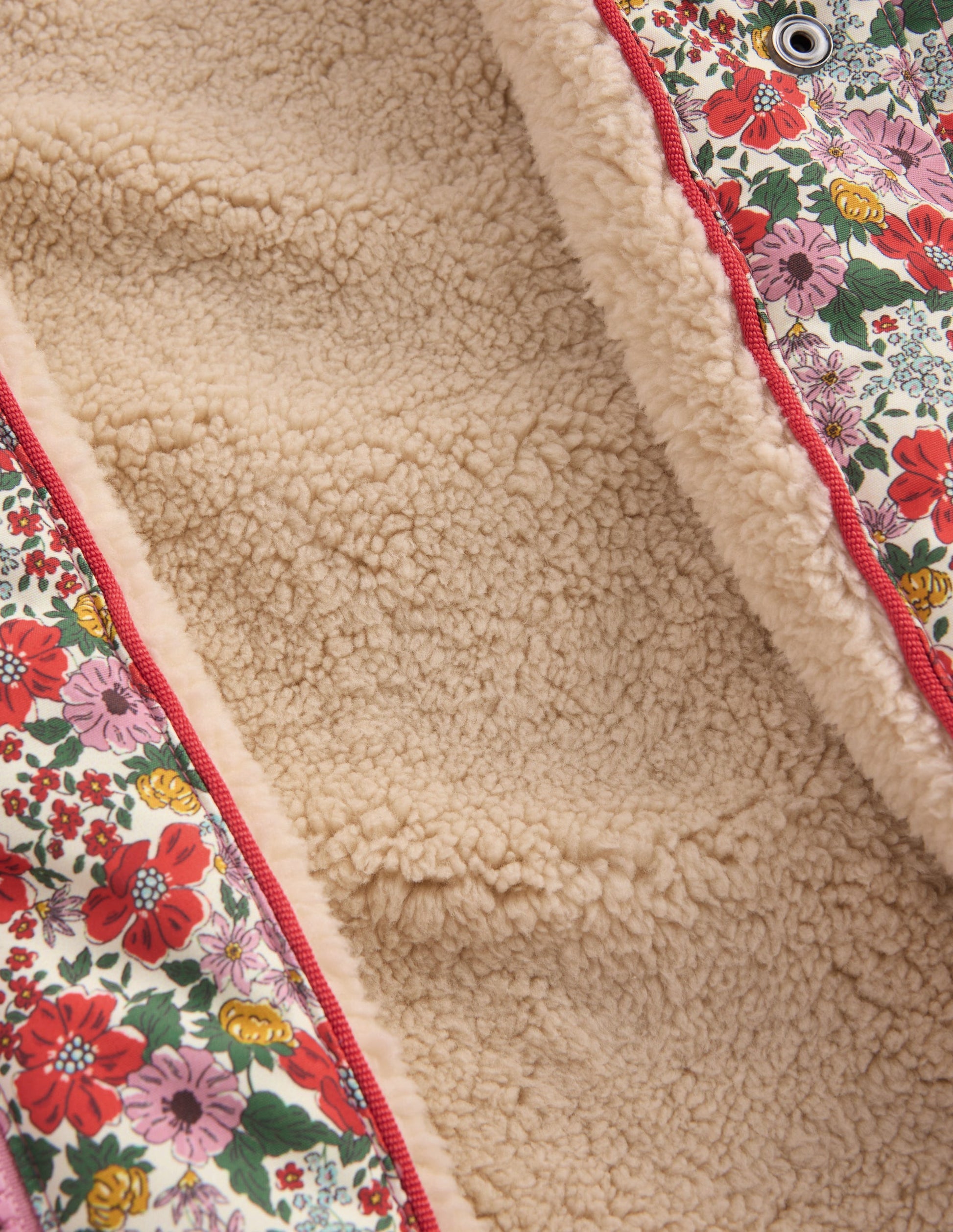 Anorak mit Sherpa-Futter-Sanftes Cremeweiß Gartenblumenbeet-9