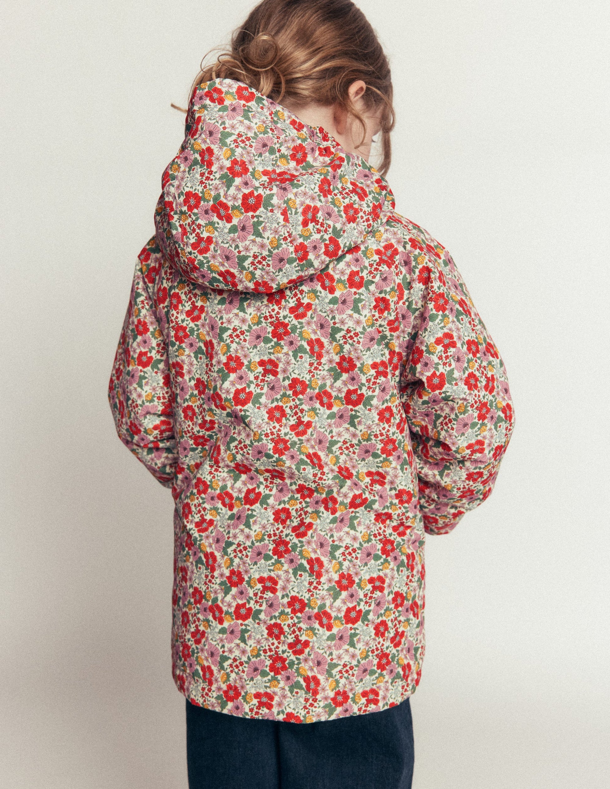 Anorak mit Sherpa-Futter-Sanftes Cremeweiß Gartenblumenbeet-2