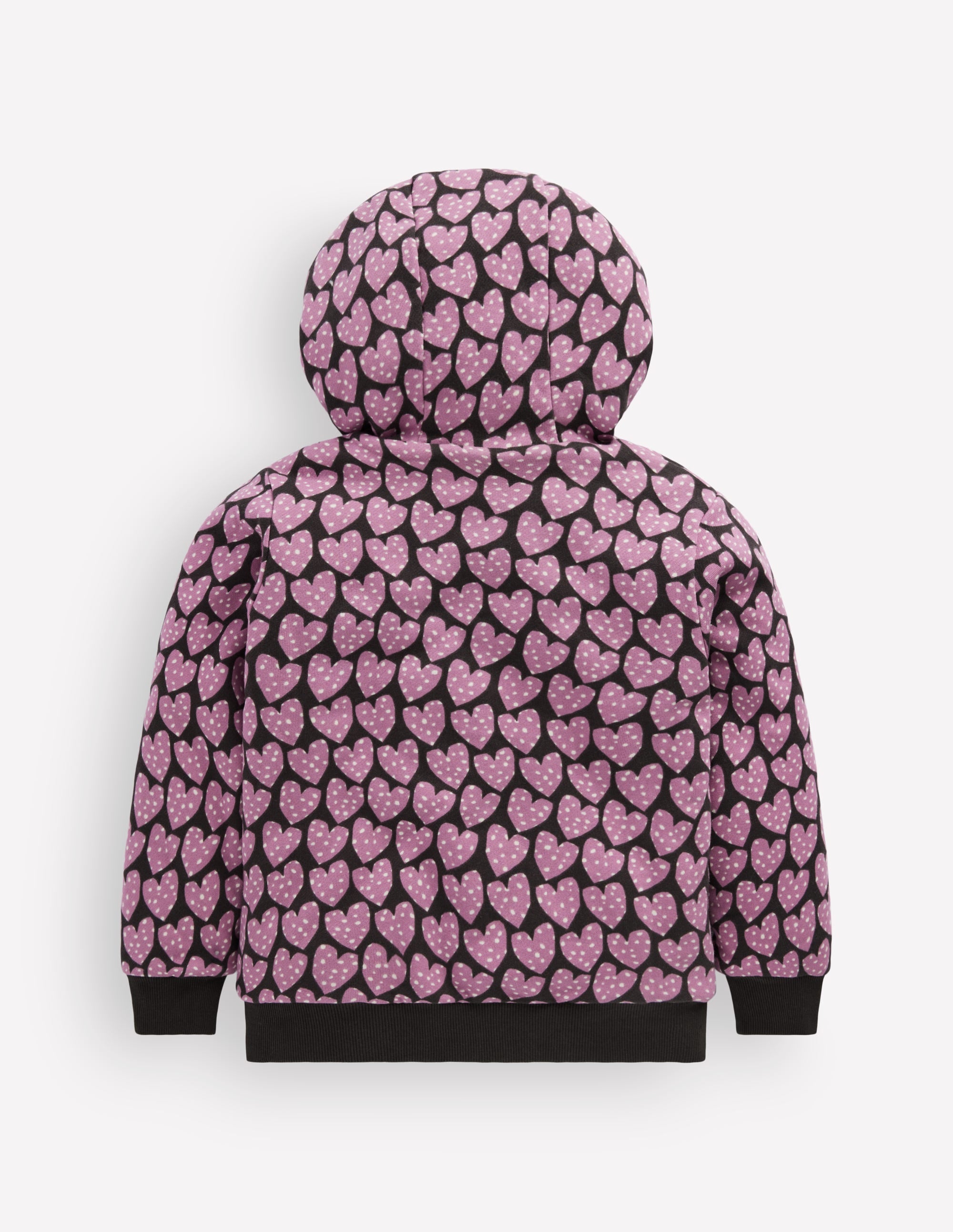 Wendbarer Teddy-Kapuzenpullover-Lila Herzen - Image 1