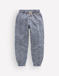Bas de jogging fun imprimé-Blanc calico/léopard bleu