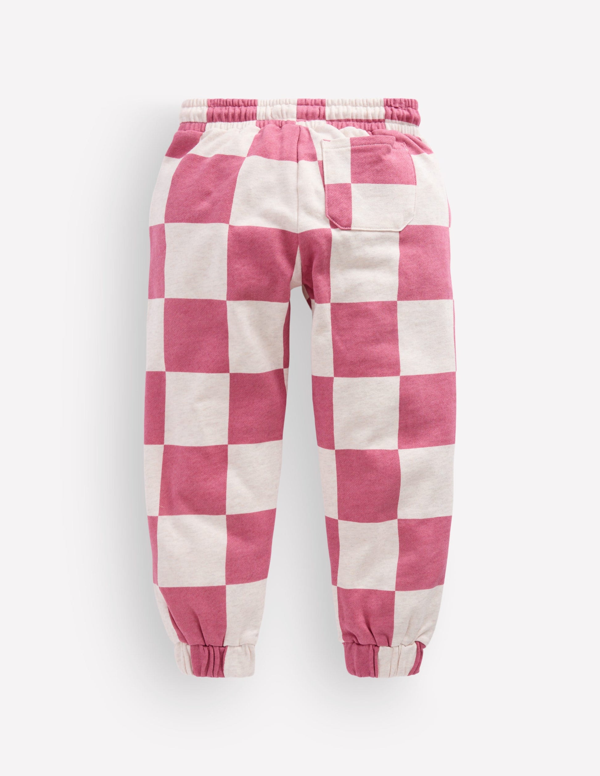 Fröhlich bedruckte Jogginghose-Rosa Schachbrettmuster-2