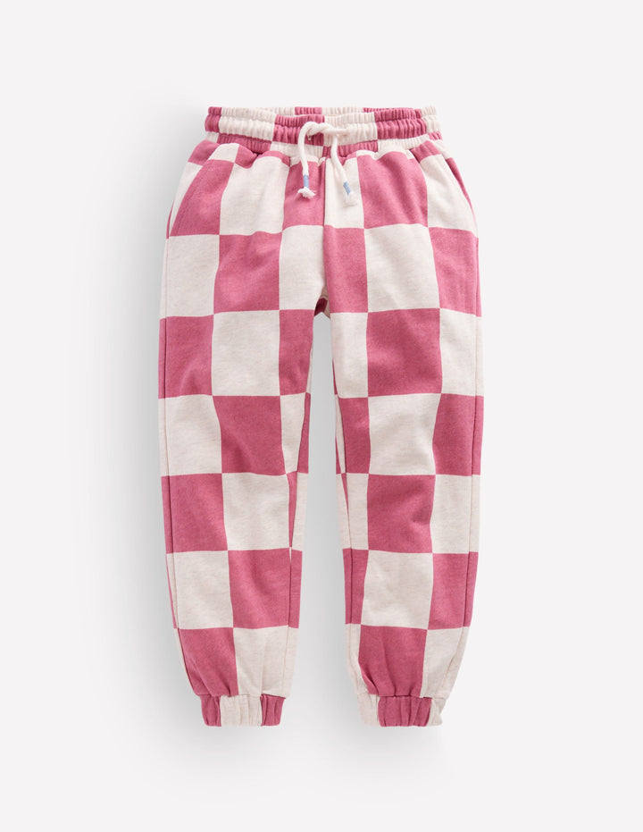 Fröhlich bedruckte Jogginghose-Rosa Schachbrettmuster