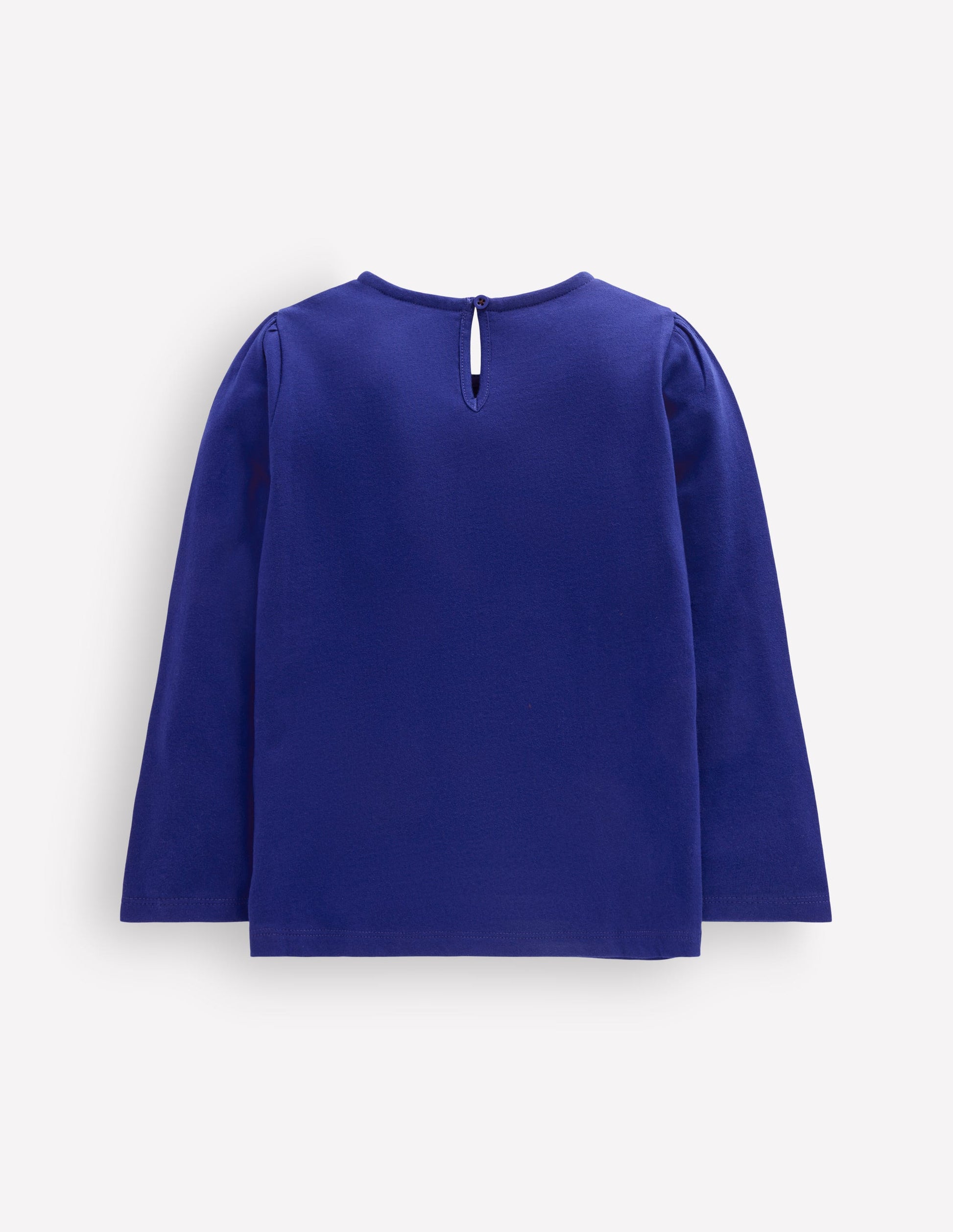 Langarmshirt mit Puffärmeln und Applikation-Leuchtendes Blau Katze-4