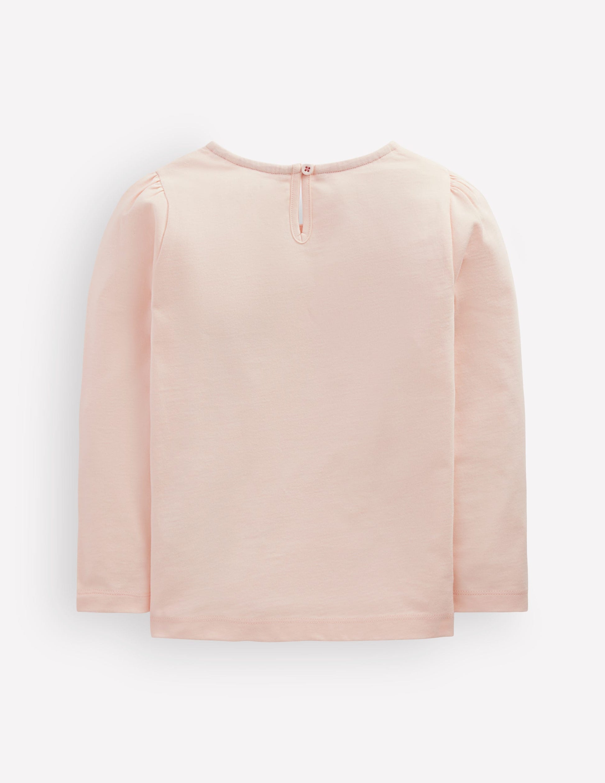 Langarmshirt mit Puffärmeln und Applikation-Botanisches Rosa Ballerinas-2