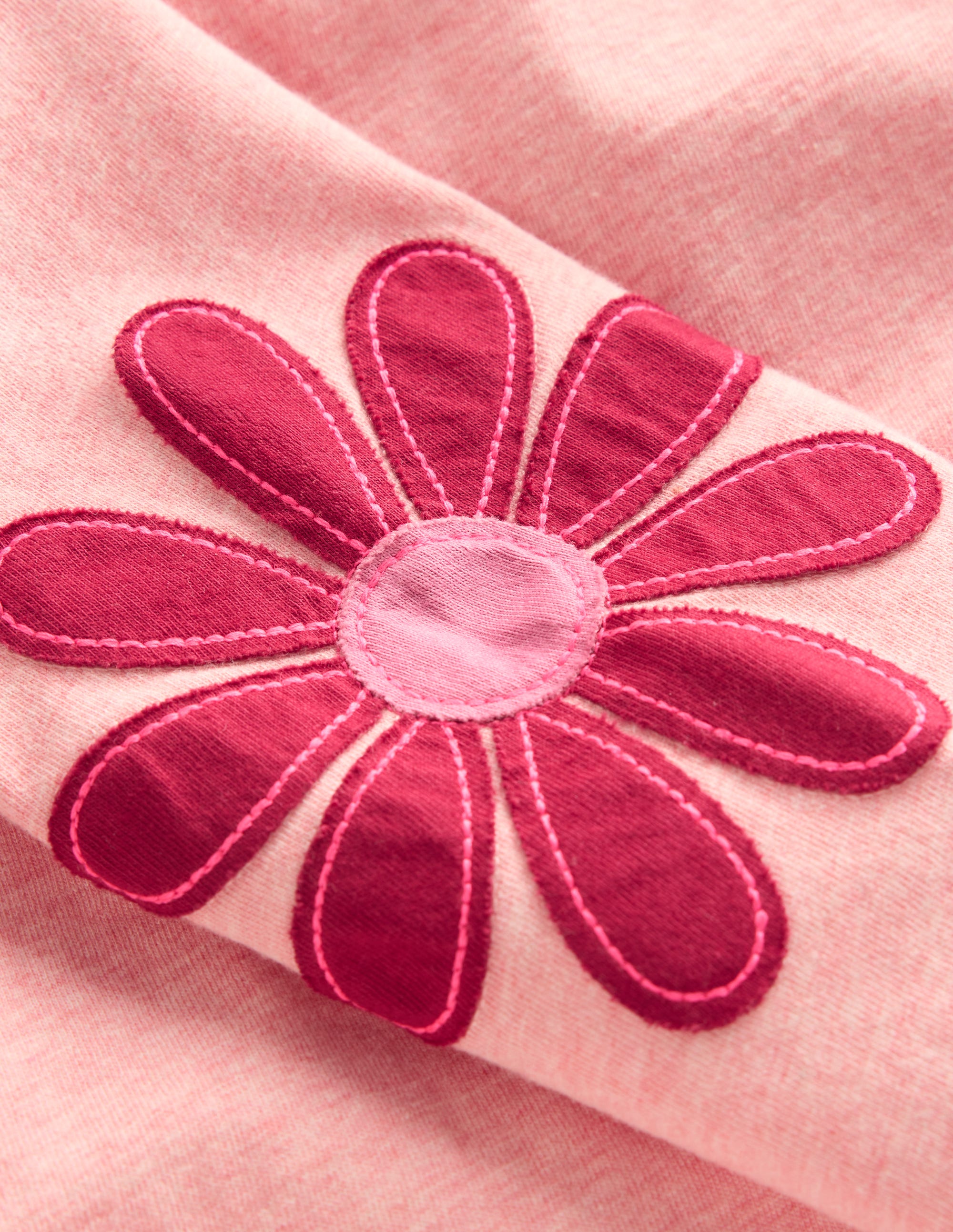 Langarmshirt mit Puffärmeln und Applikation-Rosa Meliert Blumen - Image 3