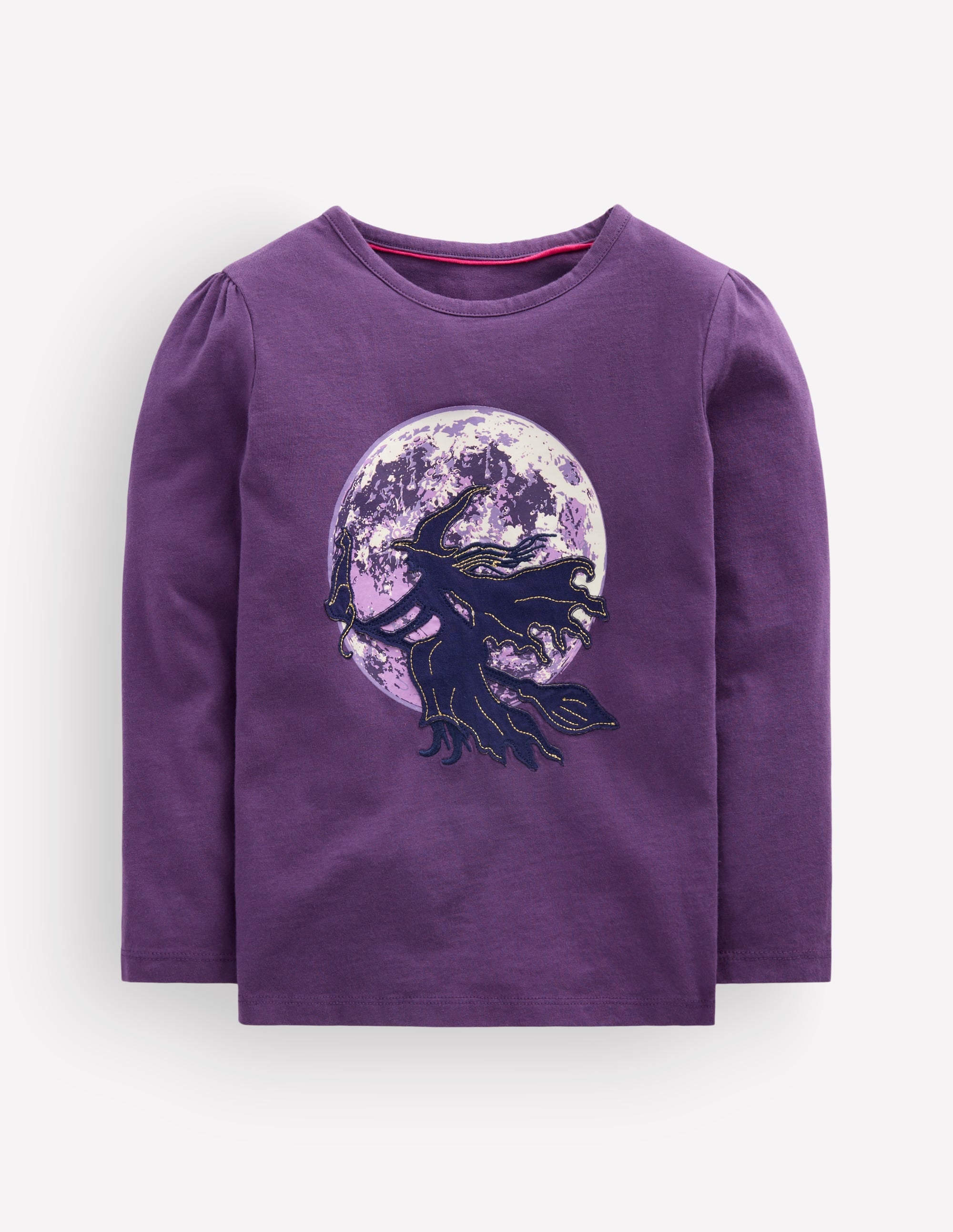 Langarmshirt mit Puffärmeln und Applikation-Mystisches Violett Hexen - Image 3