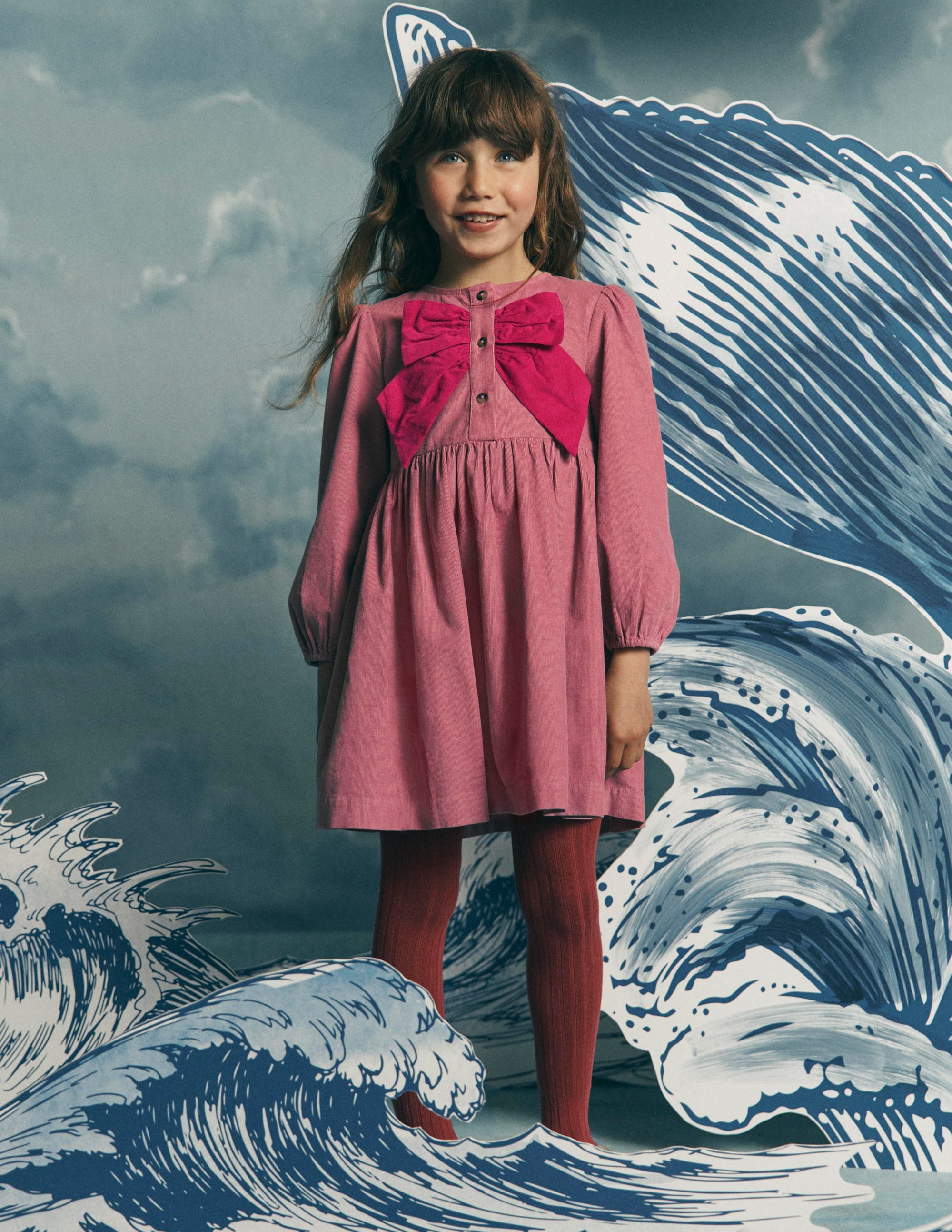 Noah Kleid mit Knopfleiste und Schleife-Rosa Heide - Image 1