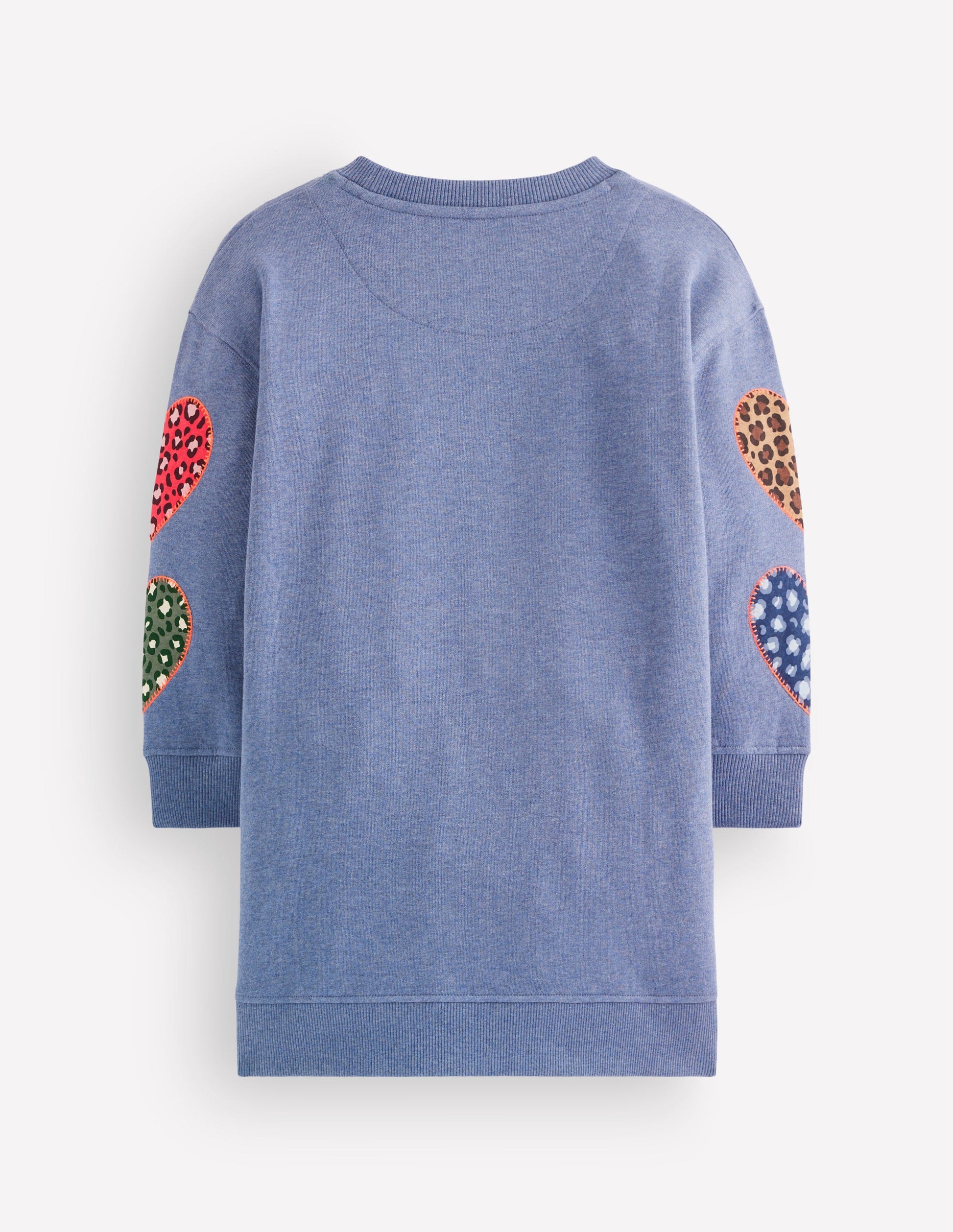 Lockeres Ami Sweatshirt-Kleid-Blau Herzstickerei-2