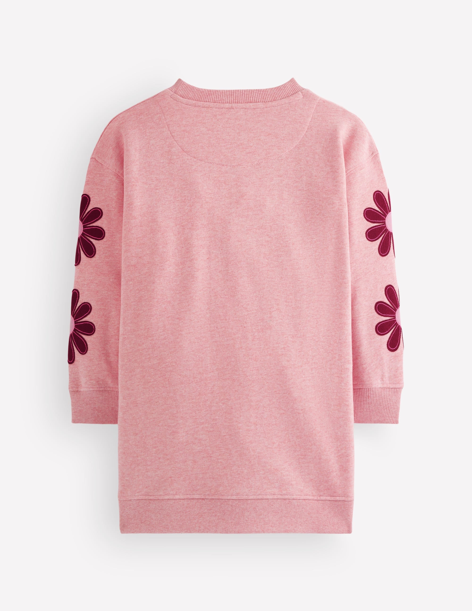 Lockeres Ami Sweatshirt-Kleid-Rosa Blumenstickerei - Image 2