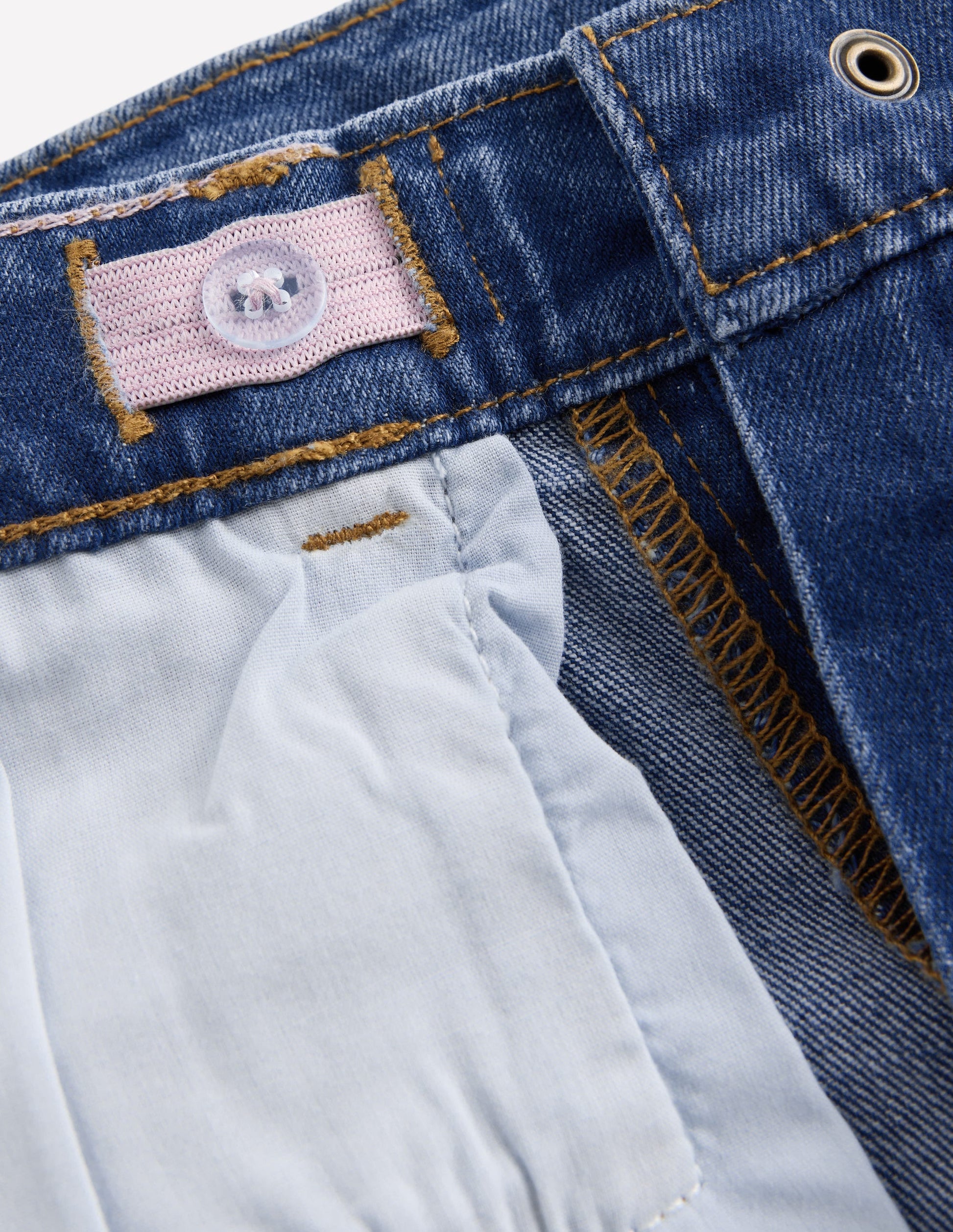 Jeans mit weitem Bein-Mittlere Waschung Herz-Applikation-4