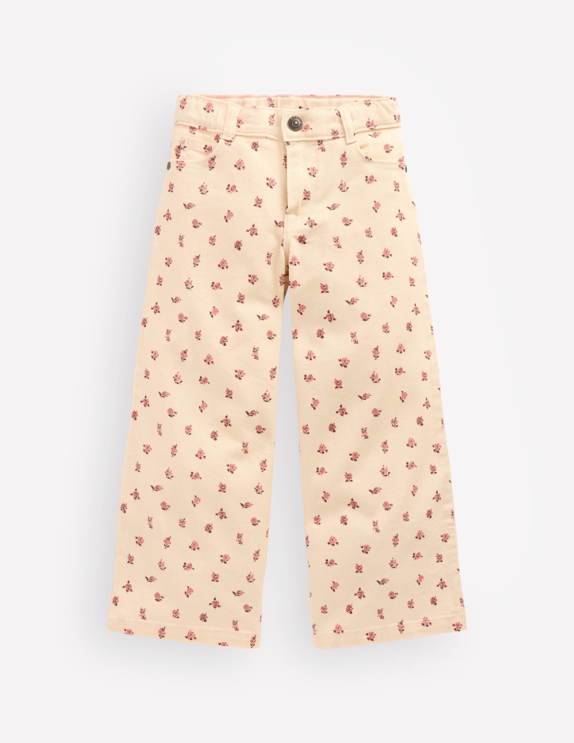 Wide Leg Jeans-Soft Ivory Ditsy Floral - Image 2