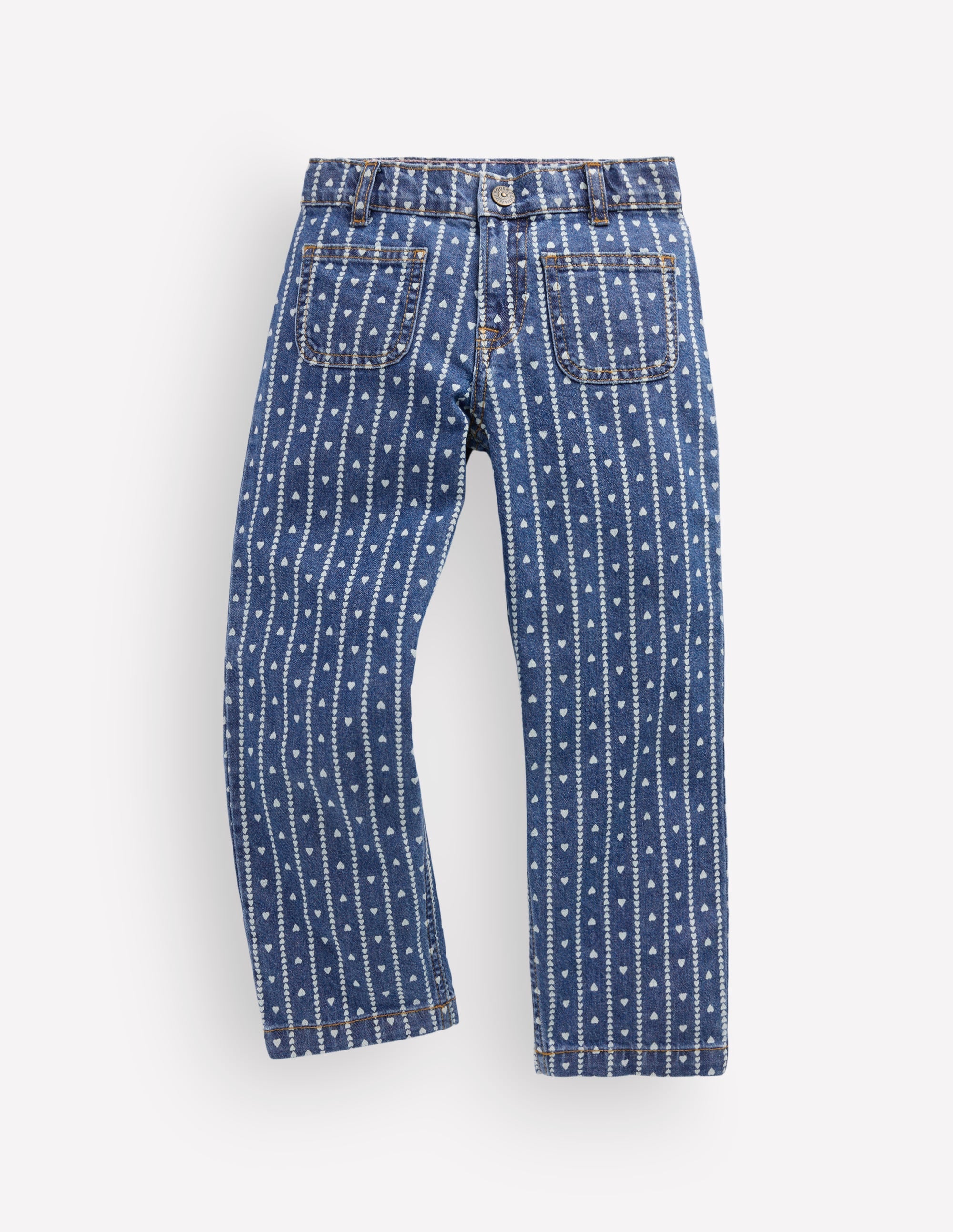 Gerade Jeans mit aufgesetzten Taschen-Herzen - Image 2