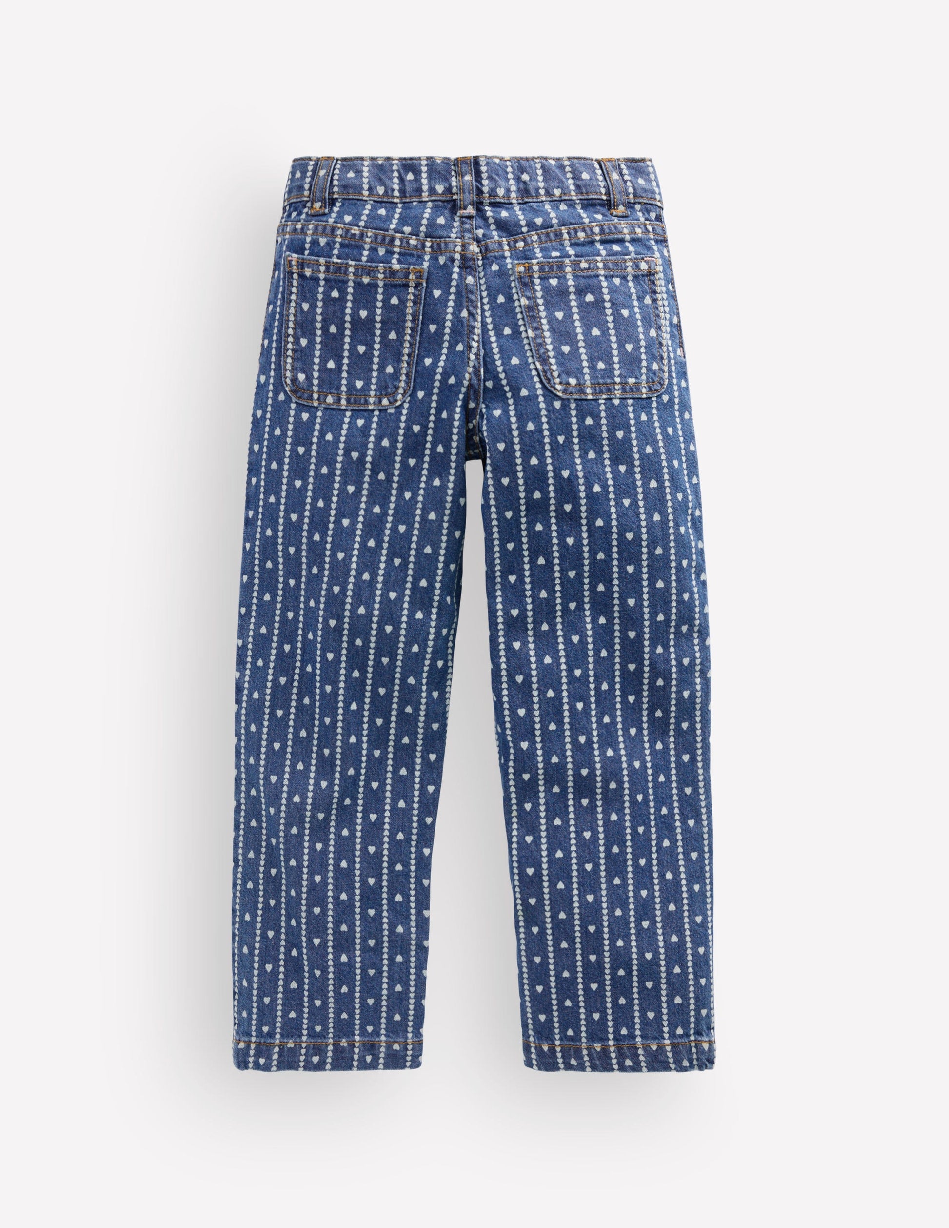 Gerade Jeans mit aufgesetzten Taschen-Herzen-3
