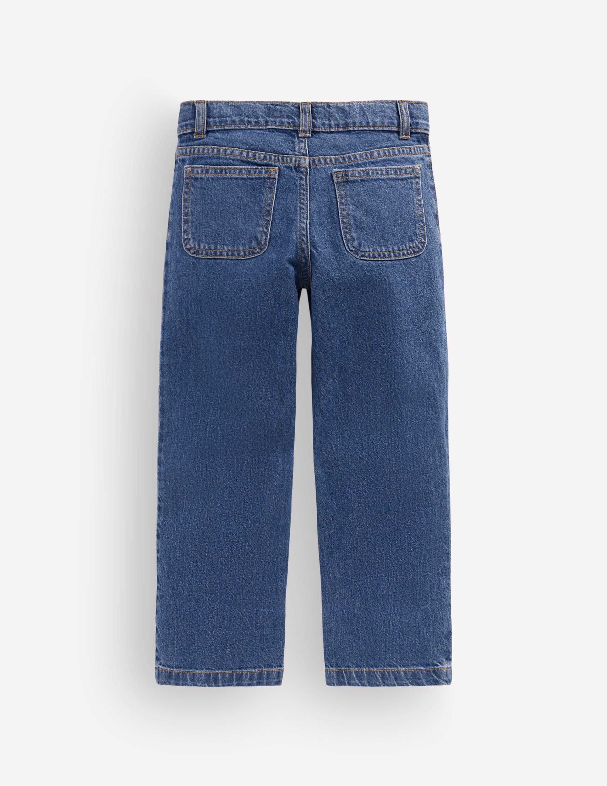 Gerade Jeans mit aufgesetzten Taschen-Denim Stickerei - Image 2