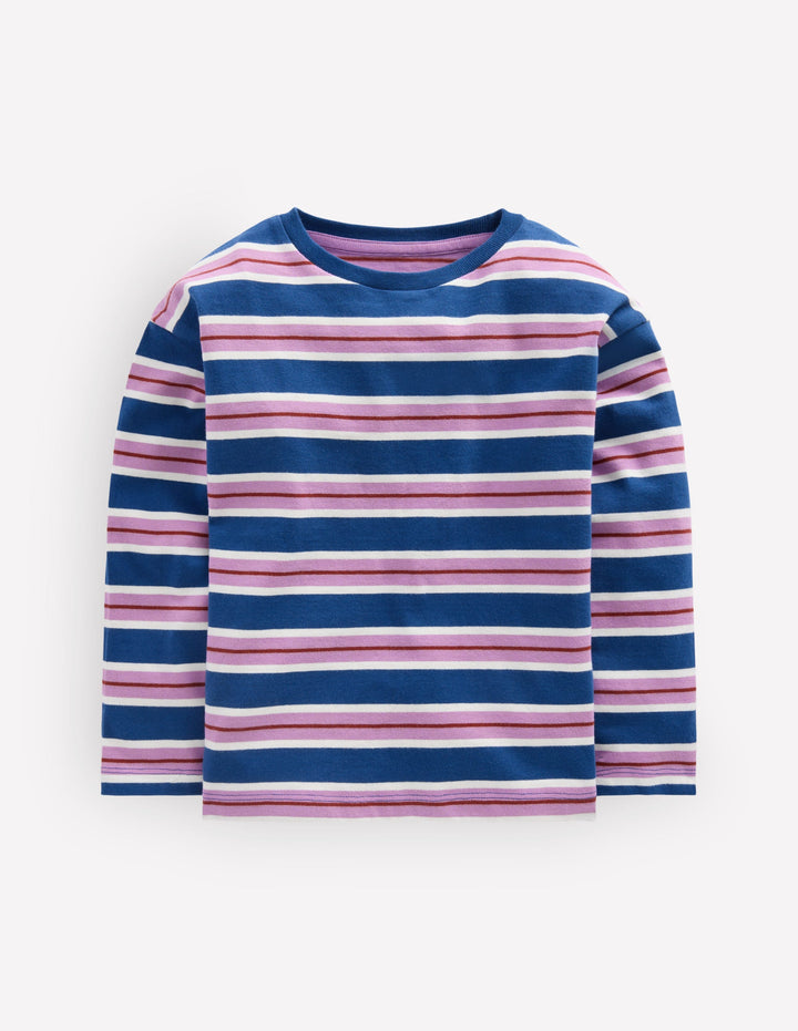 Bretonshirt mit Streifen-Blau Streifen