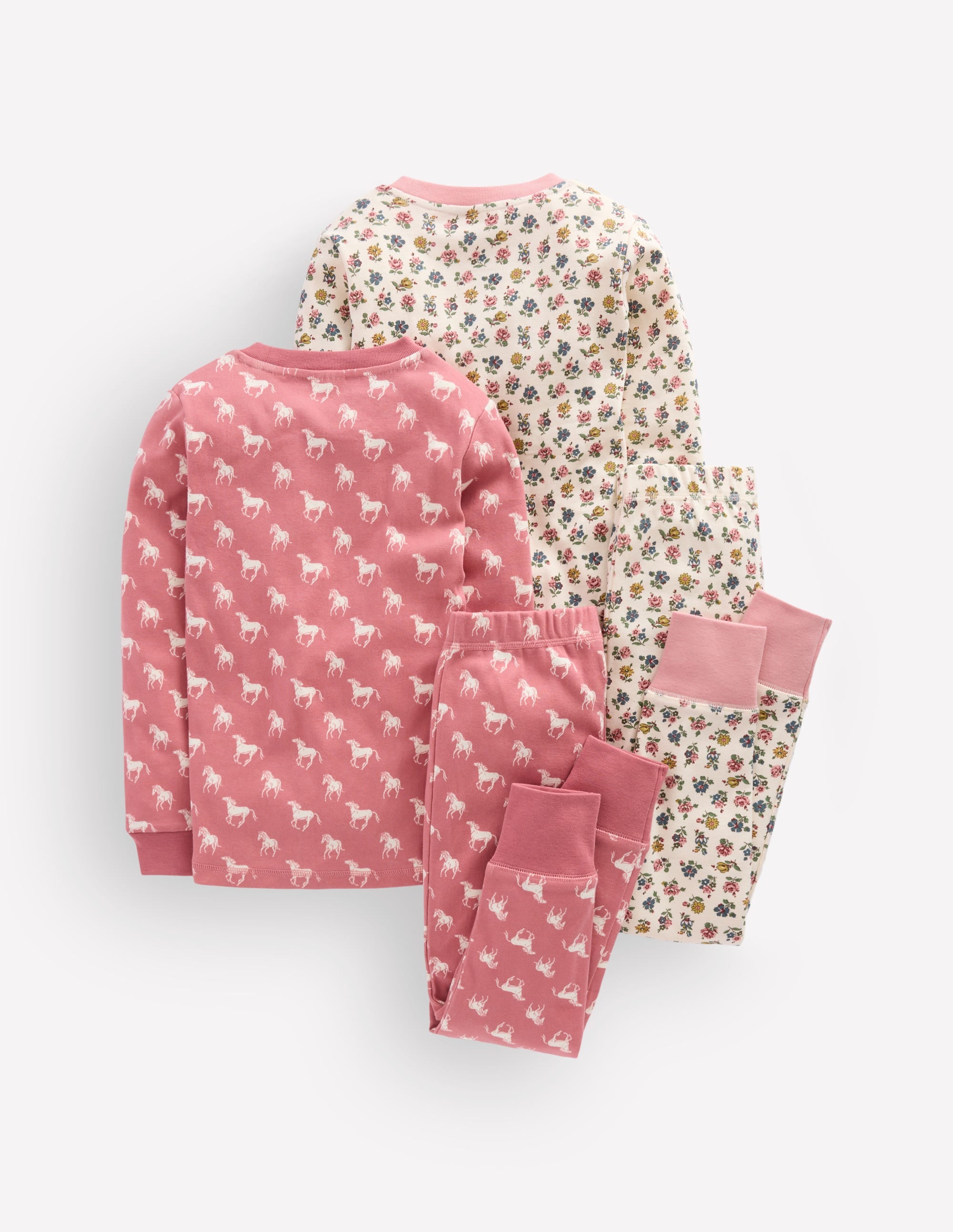 2 pyjamas douillets-Chevaux vieux rose - Image 2