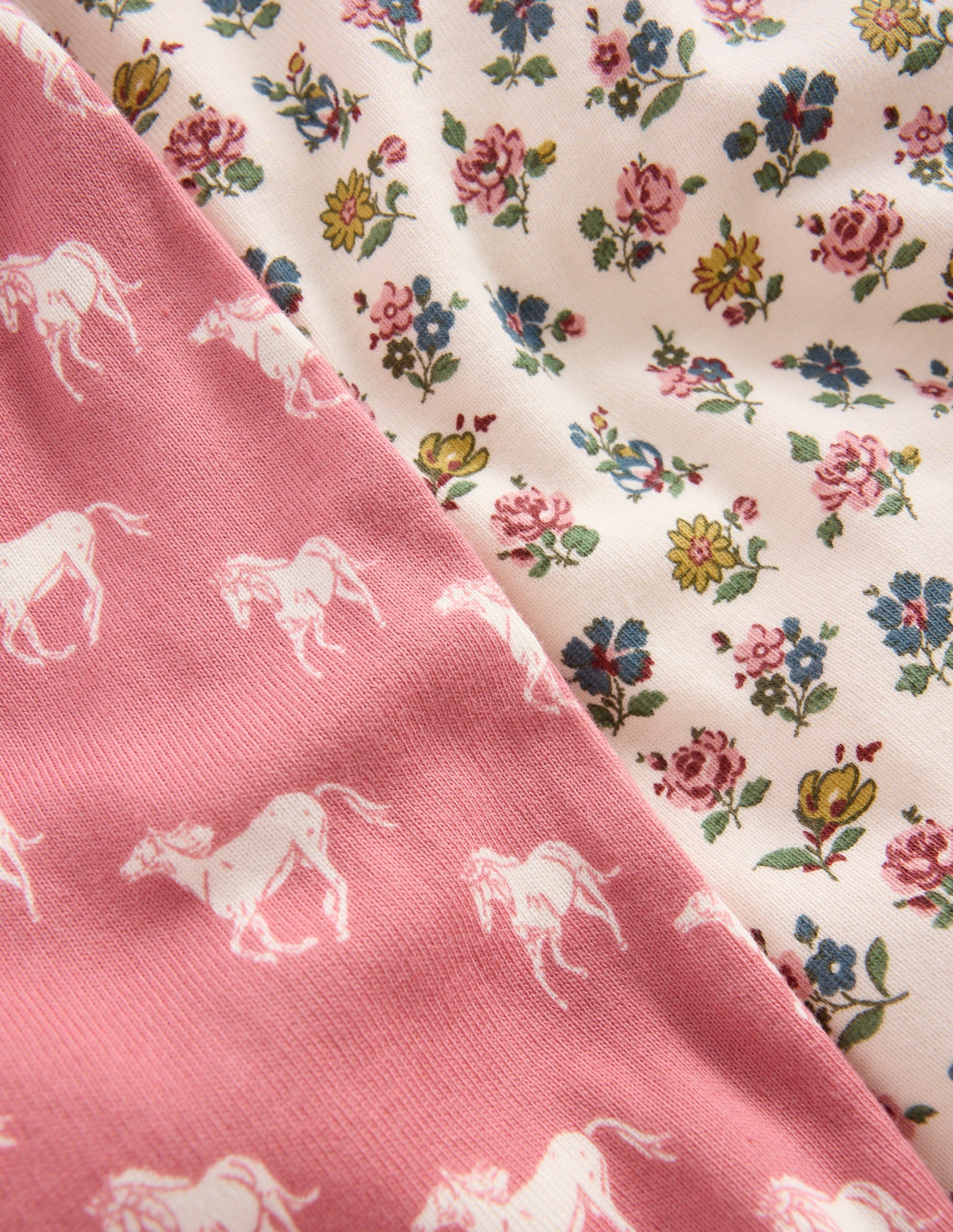 2 pyjamas douillets-Chevaux vieux rose-3