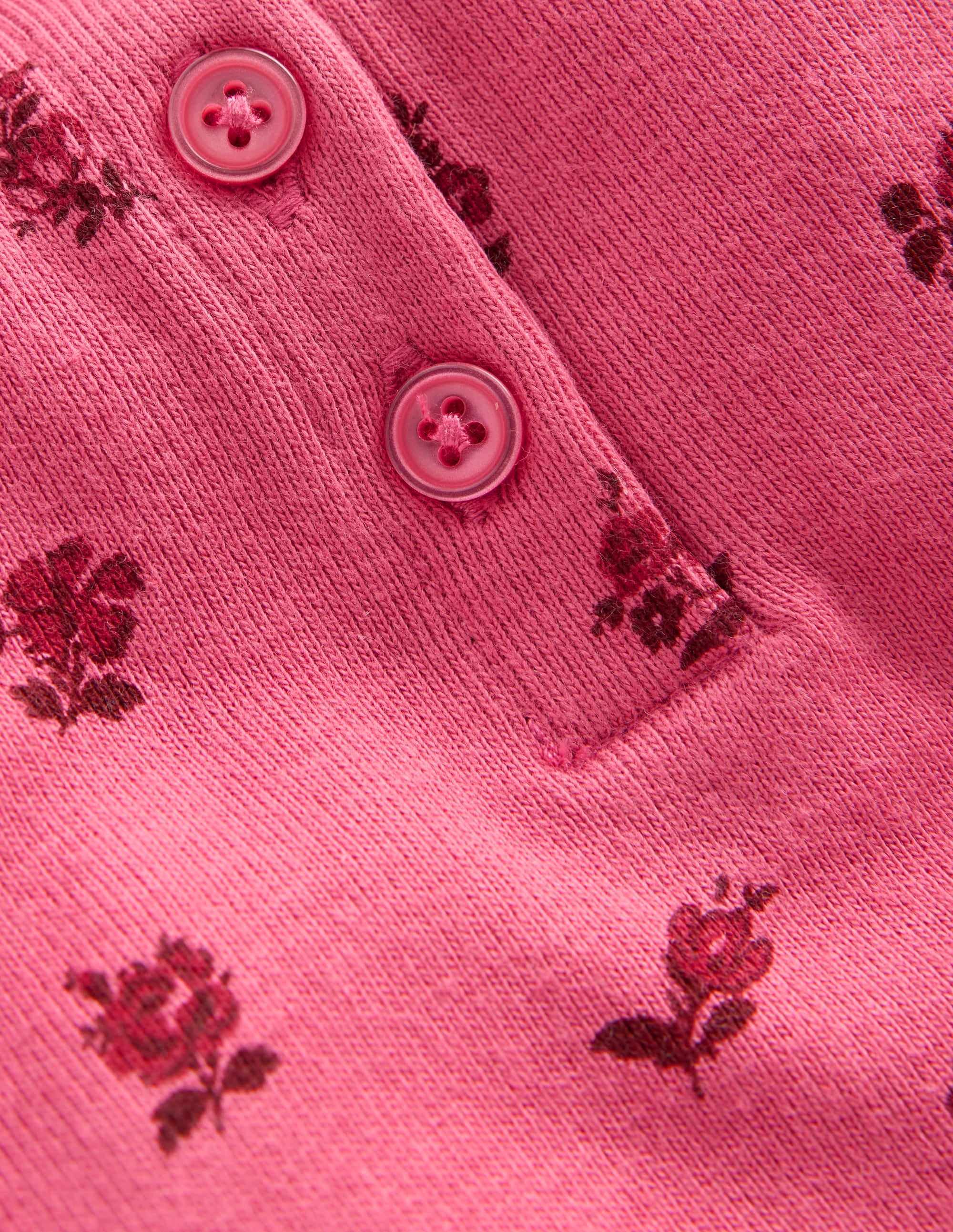 Eng anliegender Henley-Schlafanzug-Blumenmuster - Image 3