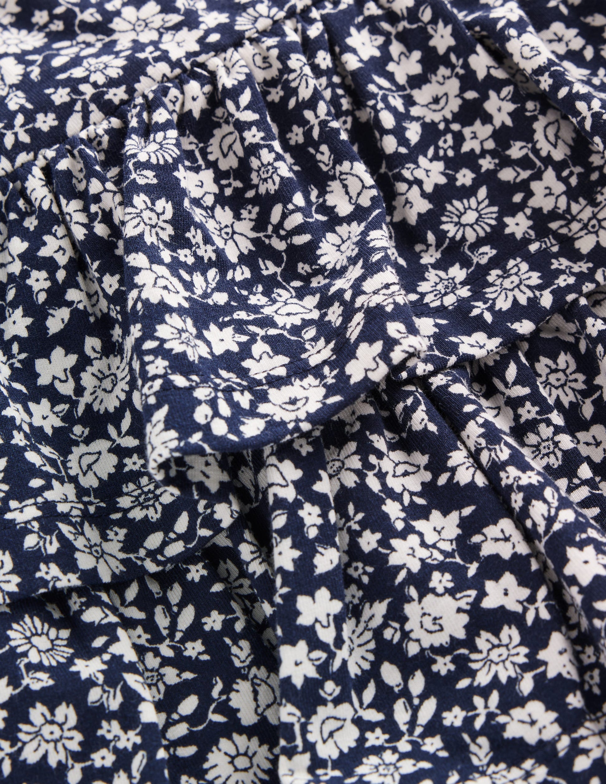 Cora Ra-Ra Jerseykleid-Blau Kleines Blütenmuster-3