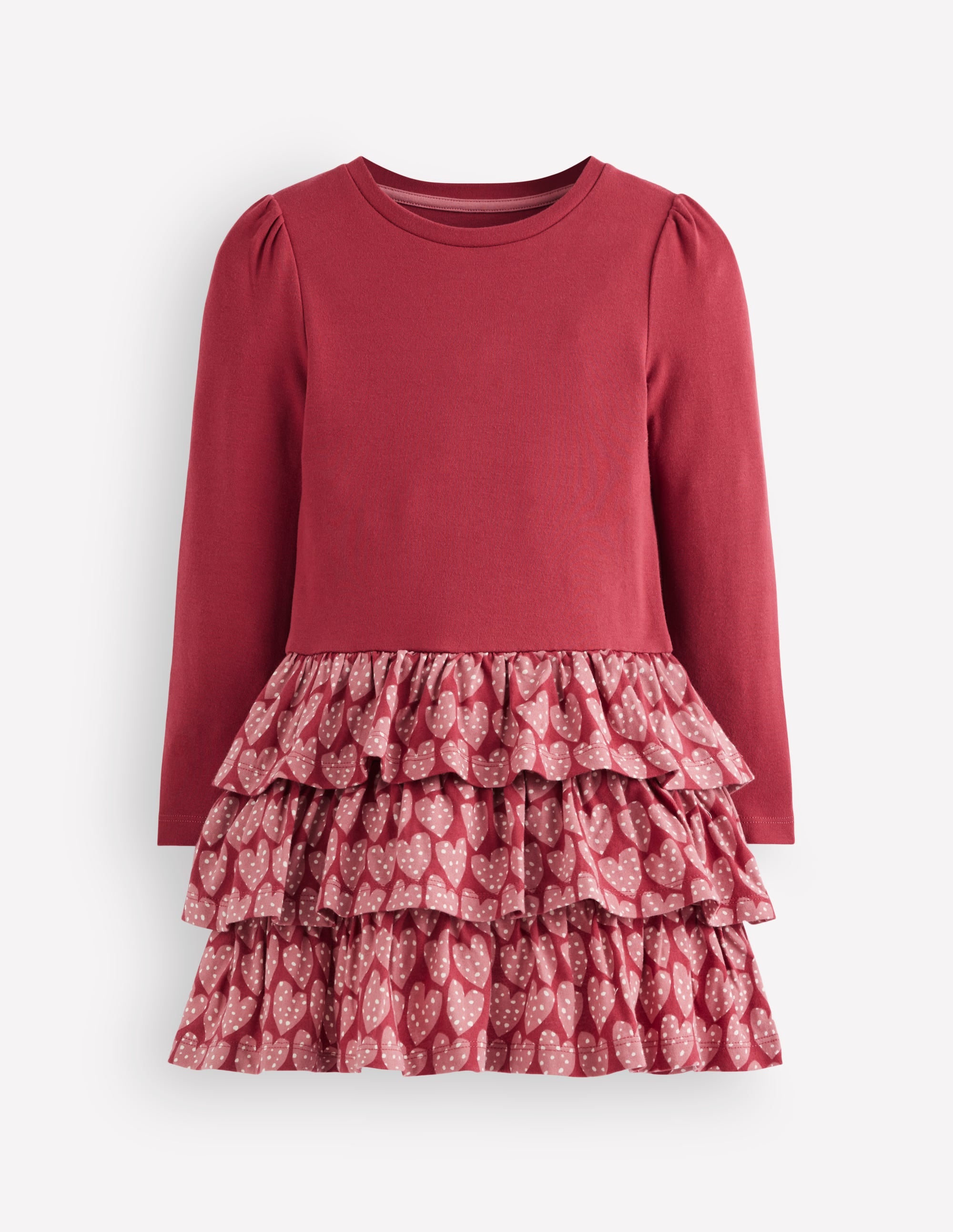 Cora Ra-Ra Jerseykleid-Granatapfelrot Gepunktete Herzen - Image 1