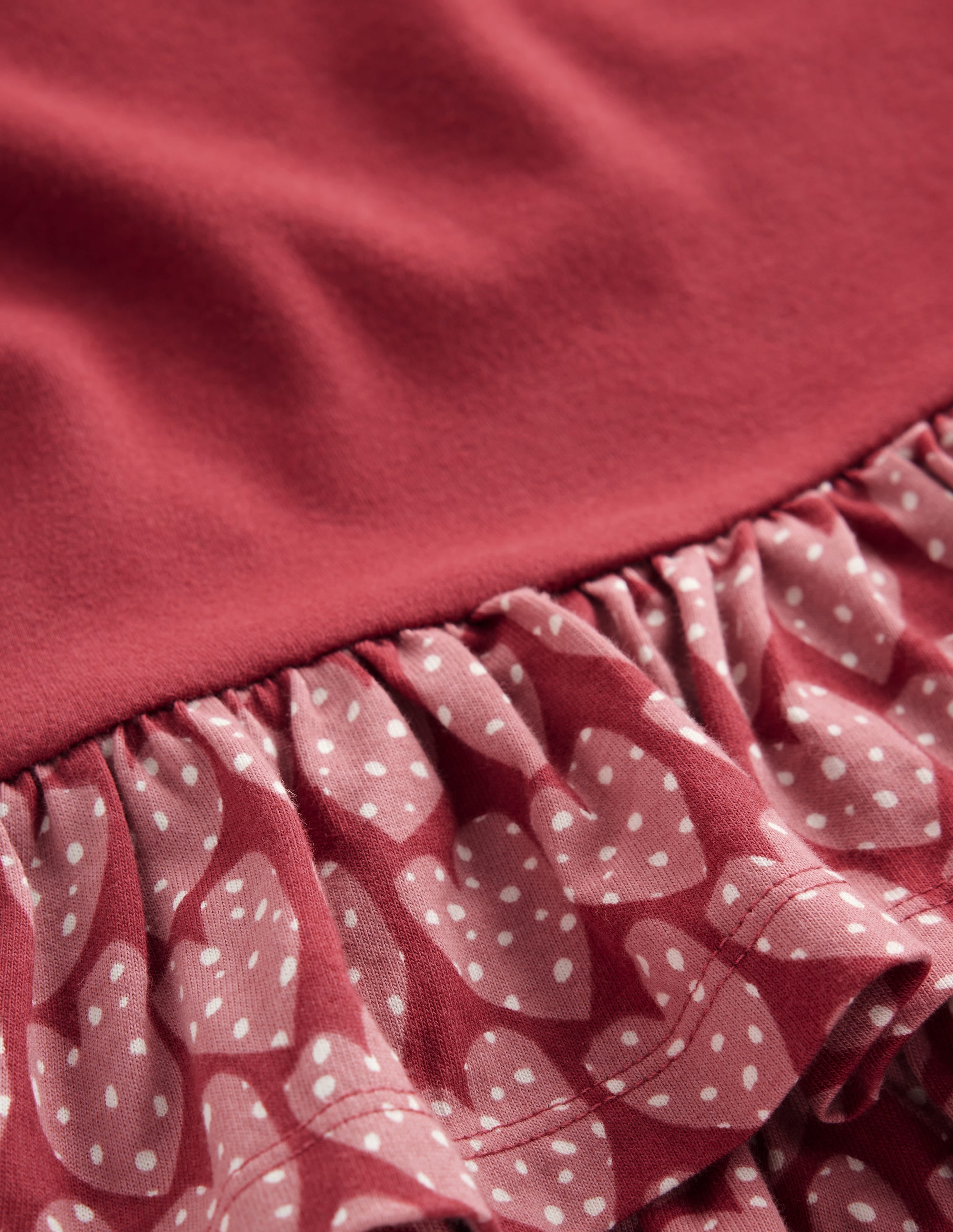 Cora Ra-Ra Jerseykleid-Granatapfelrot Gepunktete Herzen - Image 3