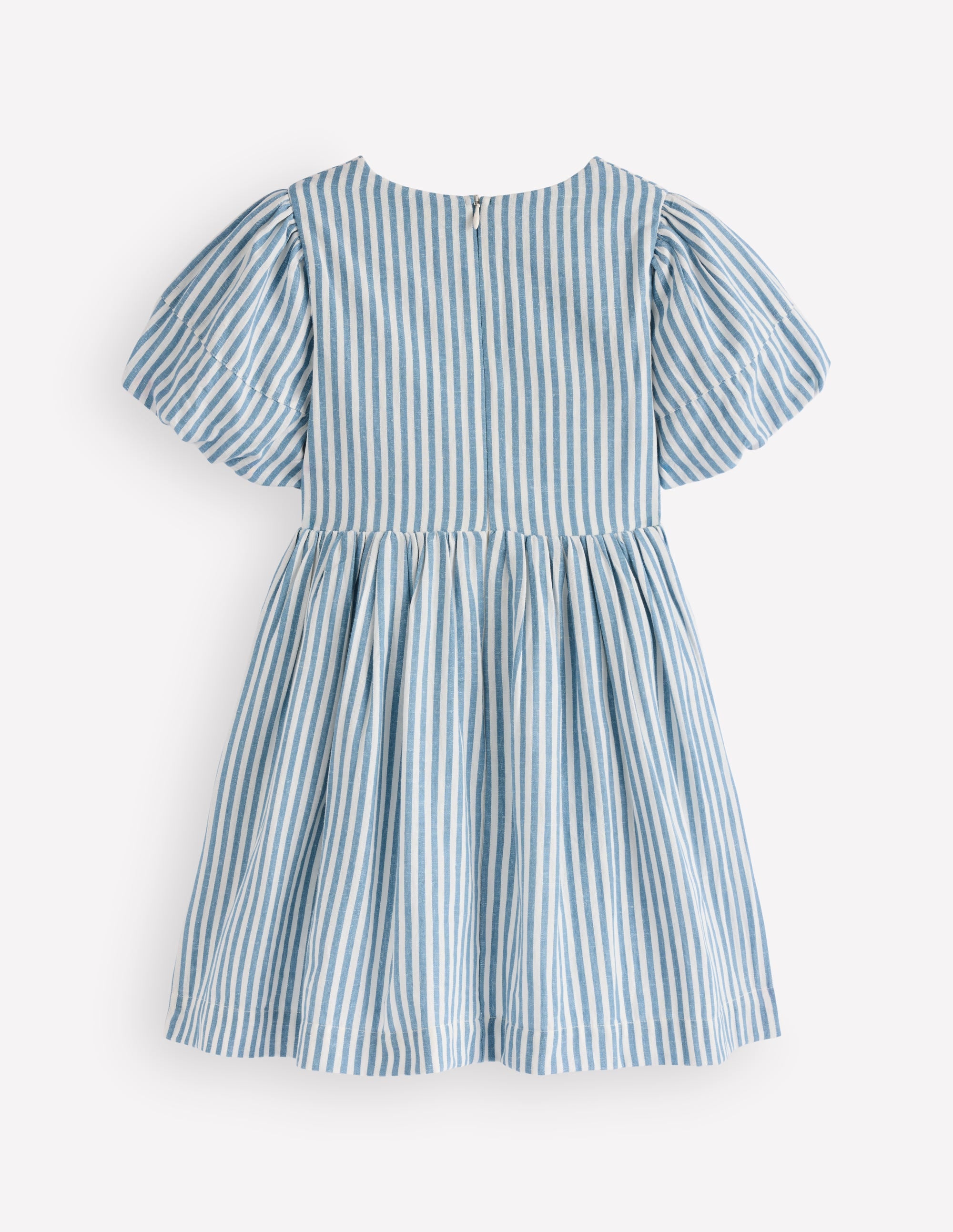 Robe tissée à nœuds sur le devant-Rayé bleu - Image 2