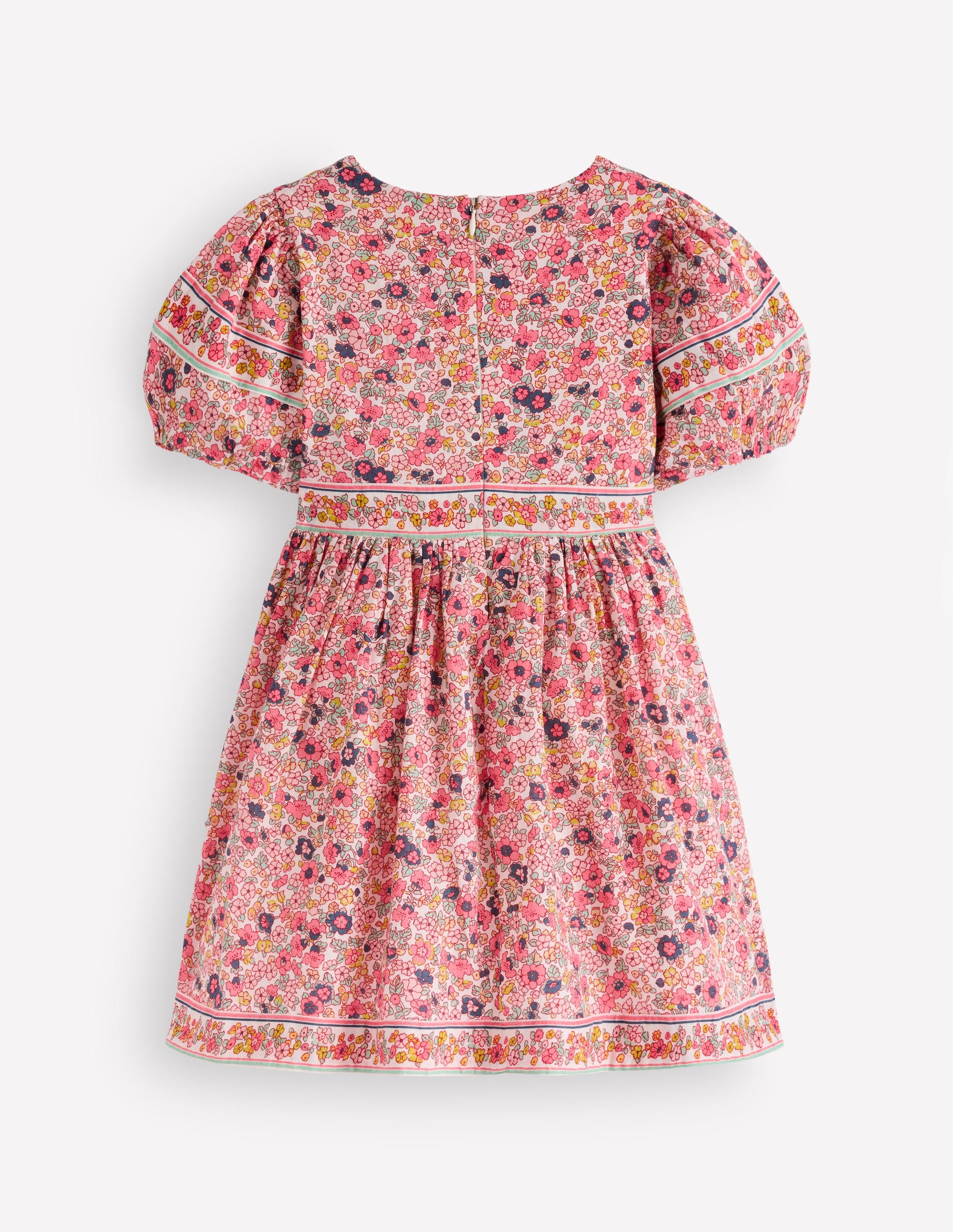 Robe tissée à nœuds sur le devant-Lit de fleurs ivoire doux-3