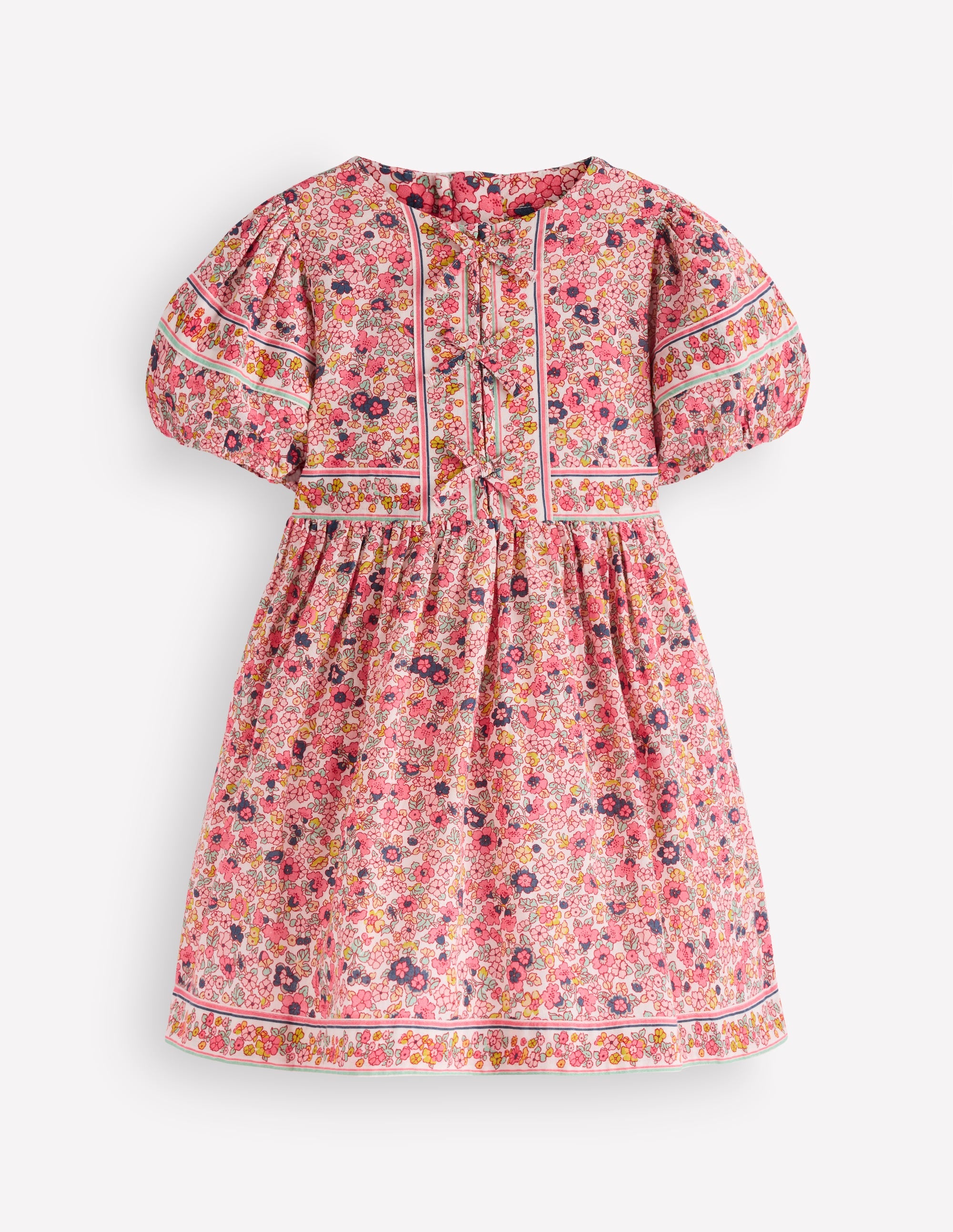 Robe tissée à nœuds sur le devant-Lit de fleurs ivoire doux - Image 2