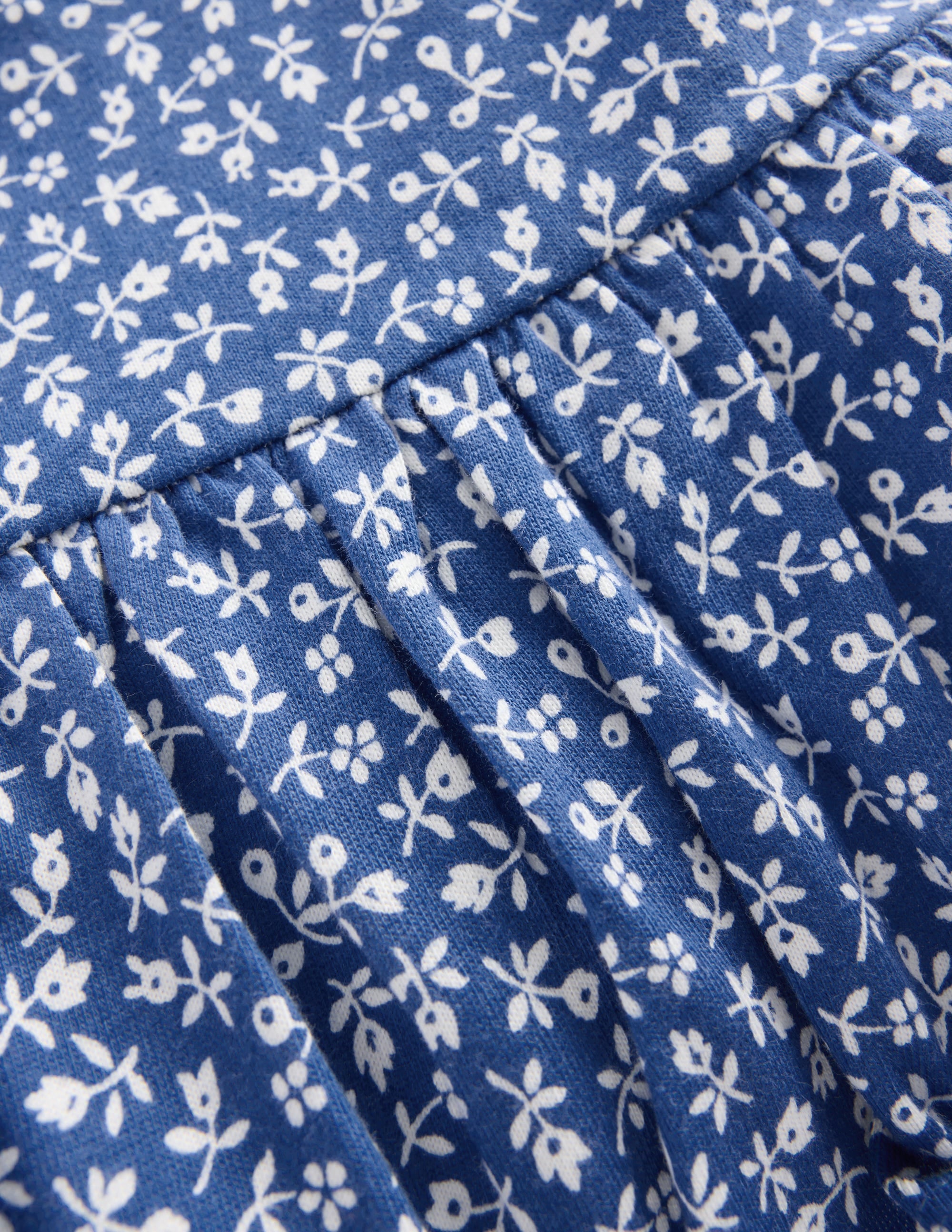 Kurzärmliges Oberteil mit Schößchen-Blauhäher Kleines Blumenmuster - Image 3