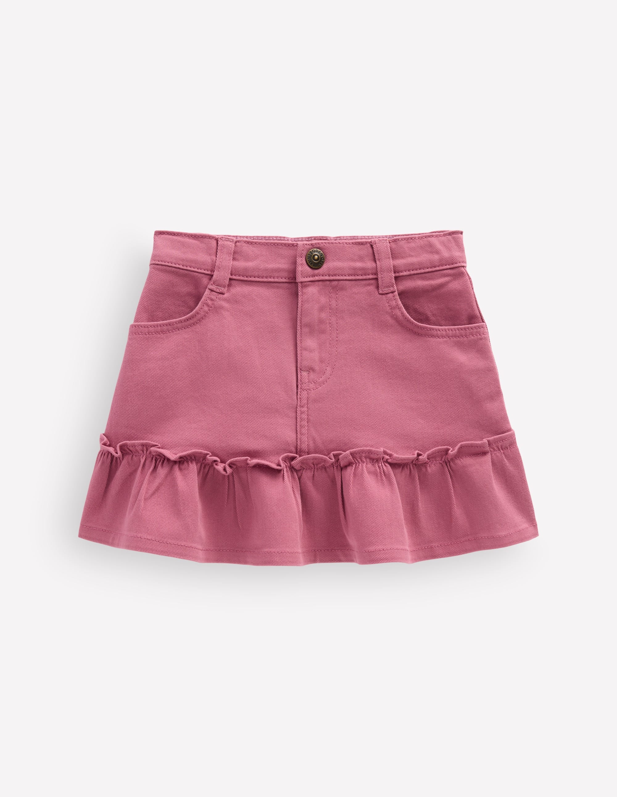 Jeansrock mit Rüschensaum-Rosa Heide - Image 1