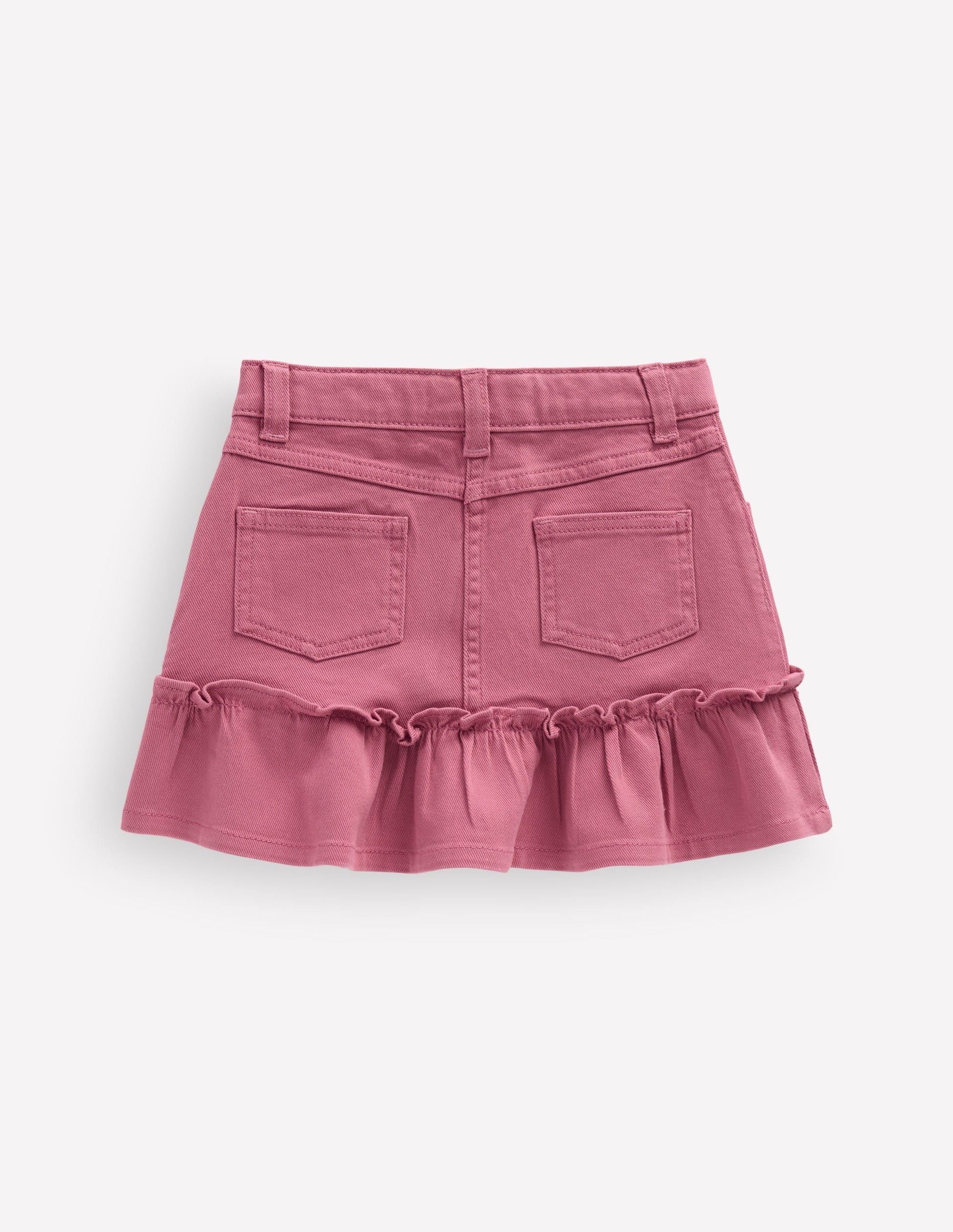 Jeansrock mit Rüschensaum-Rosa Heide-2