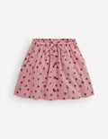Gewebter Rock mit durchgehender Knopfleiste-Vintage-Rosa Kleines Blumenmuster
