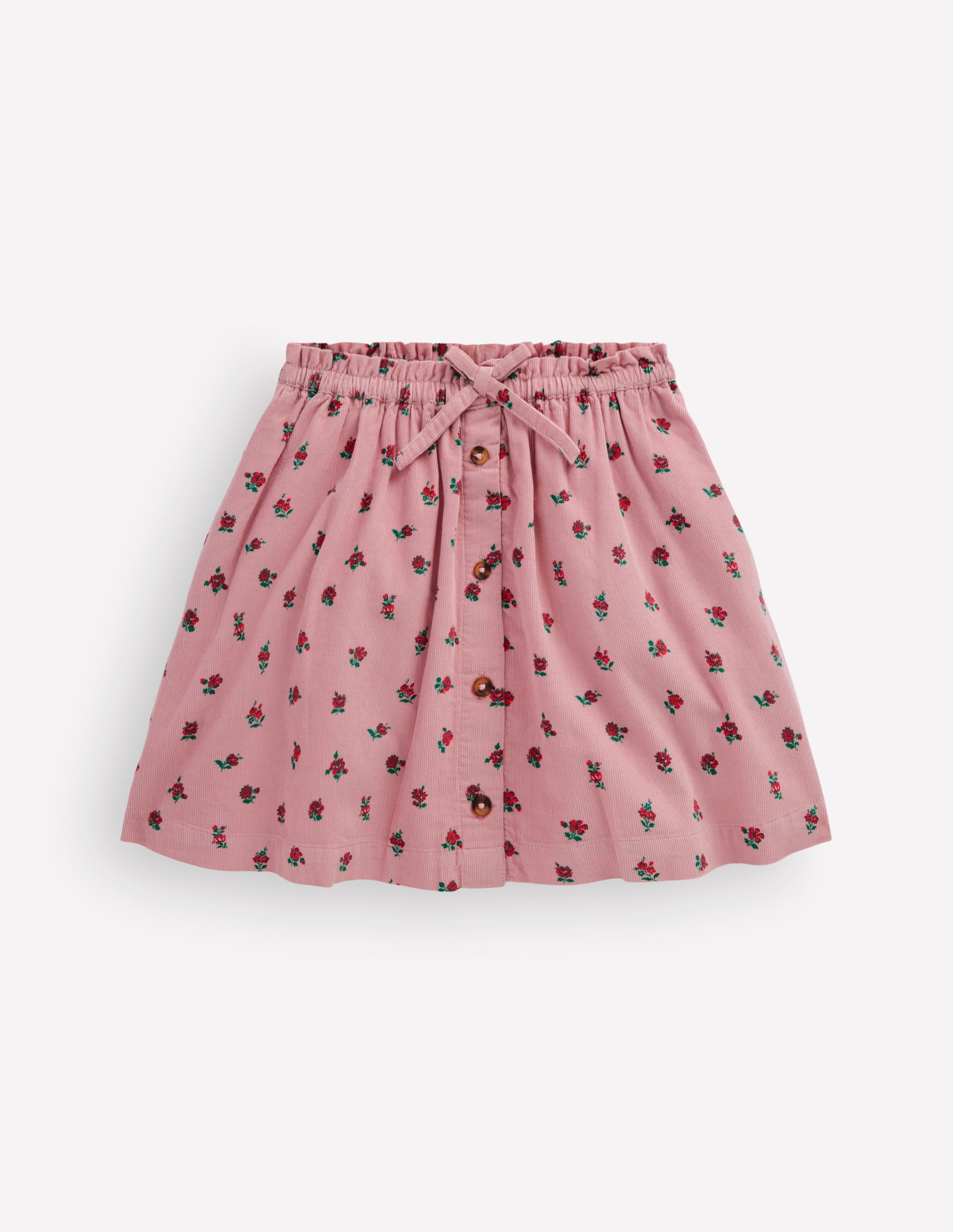Gewebter Rock mit durchgehender Knopfleiste-Vintage-Rosa Kleines Blumenmuster - Image 1