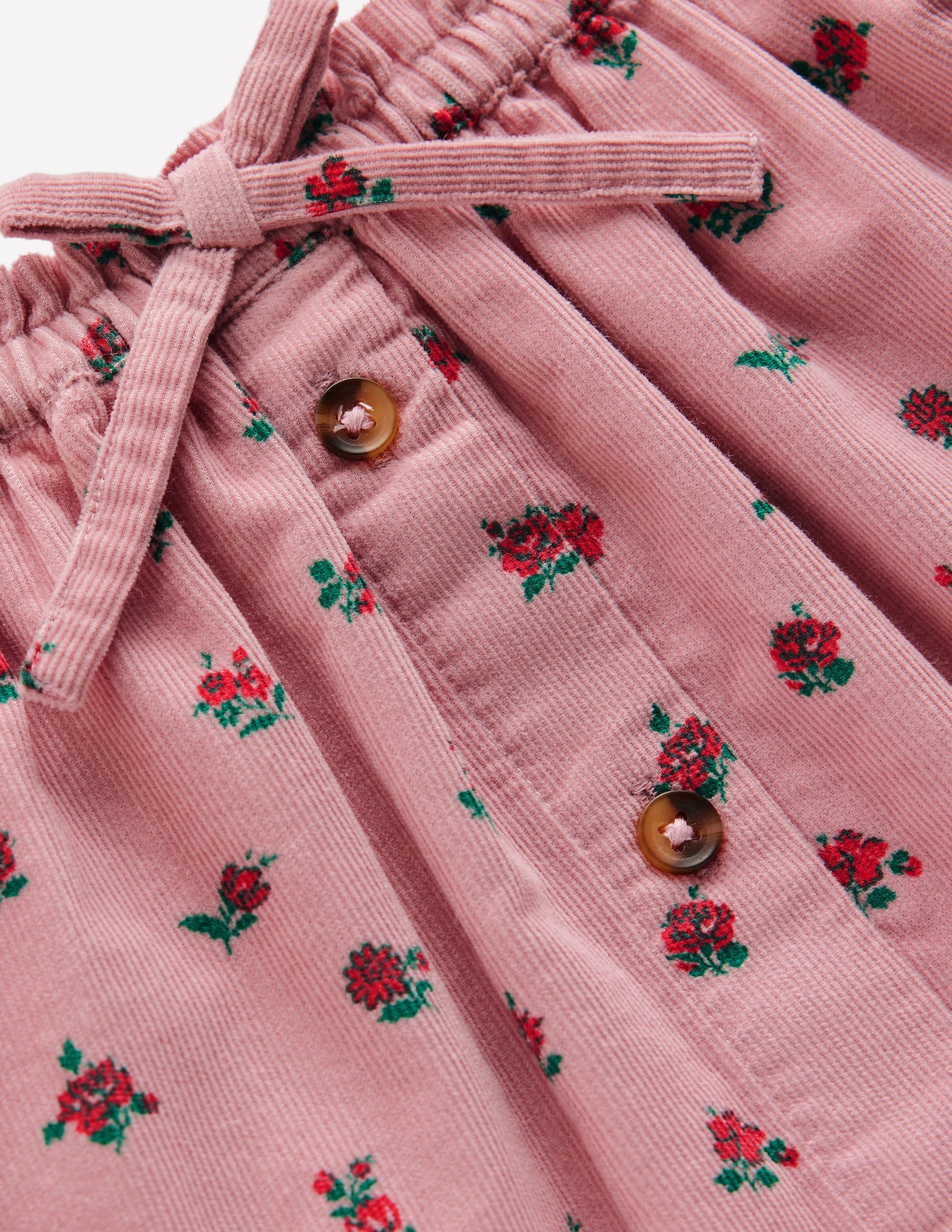 Gewebter Rock mit durchgehender Knopfleiste-Vintage-Rosa Kleines Blumenmuster - Image 3
