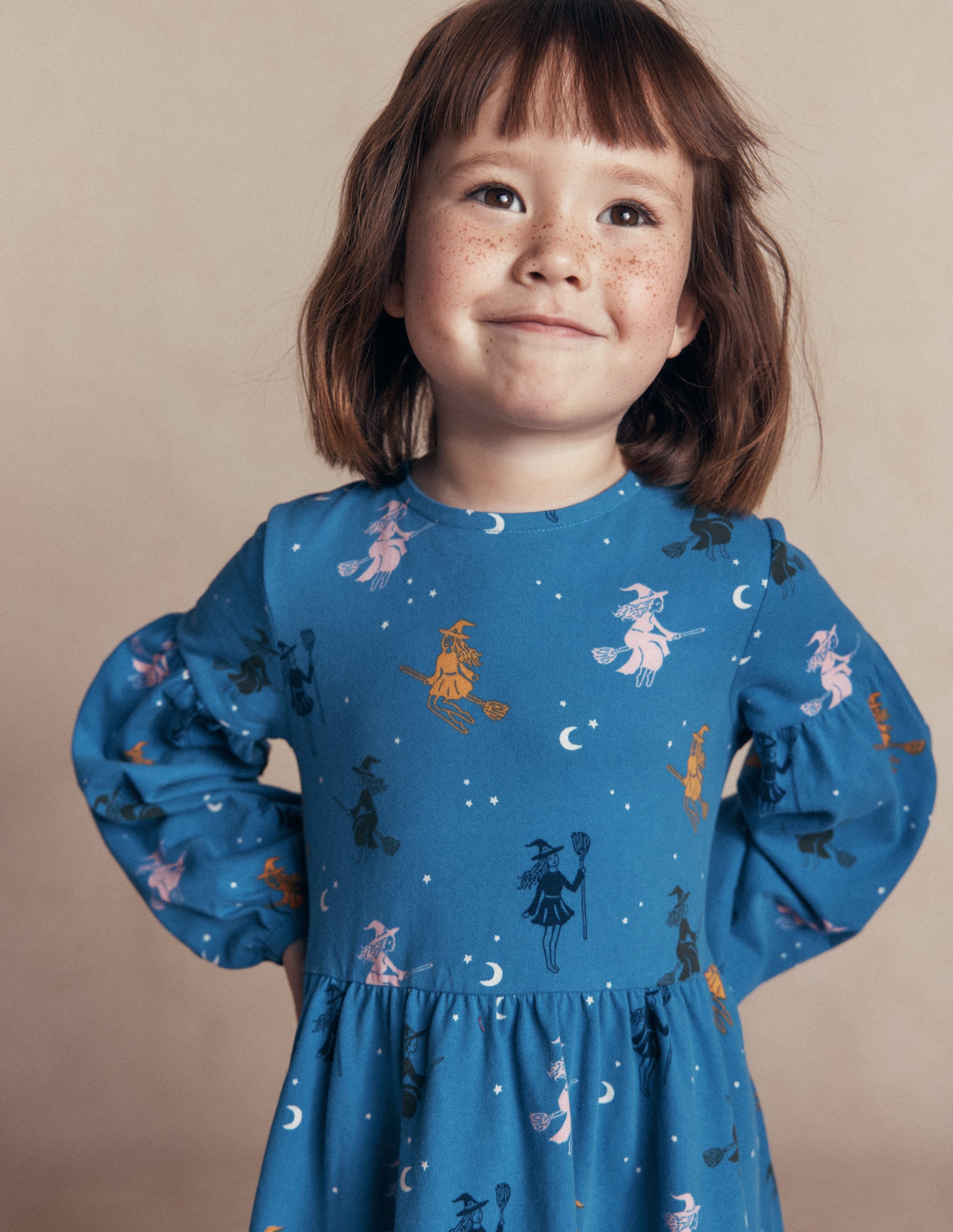 Madeline Kleid mit Blousonärmeln-Blau Halloween Hexen - Image 2