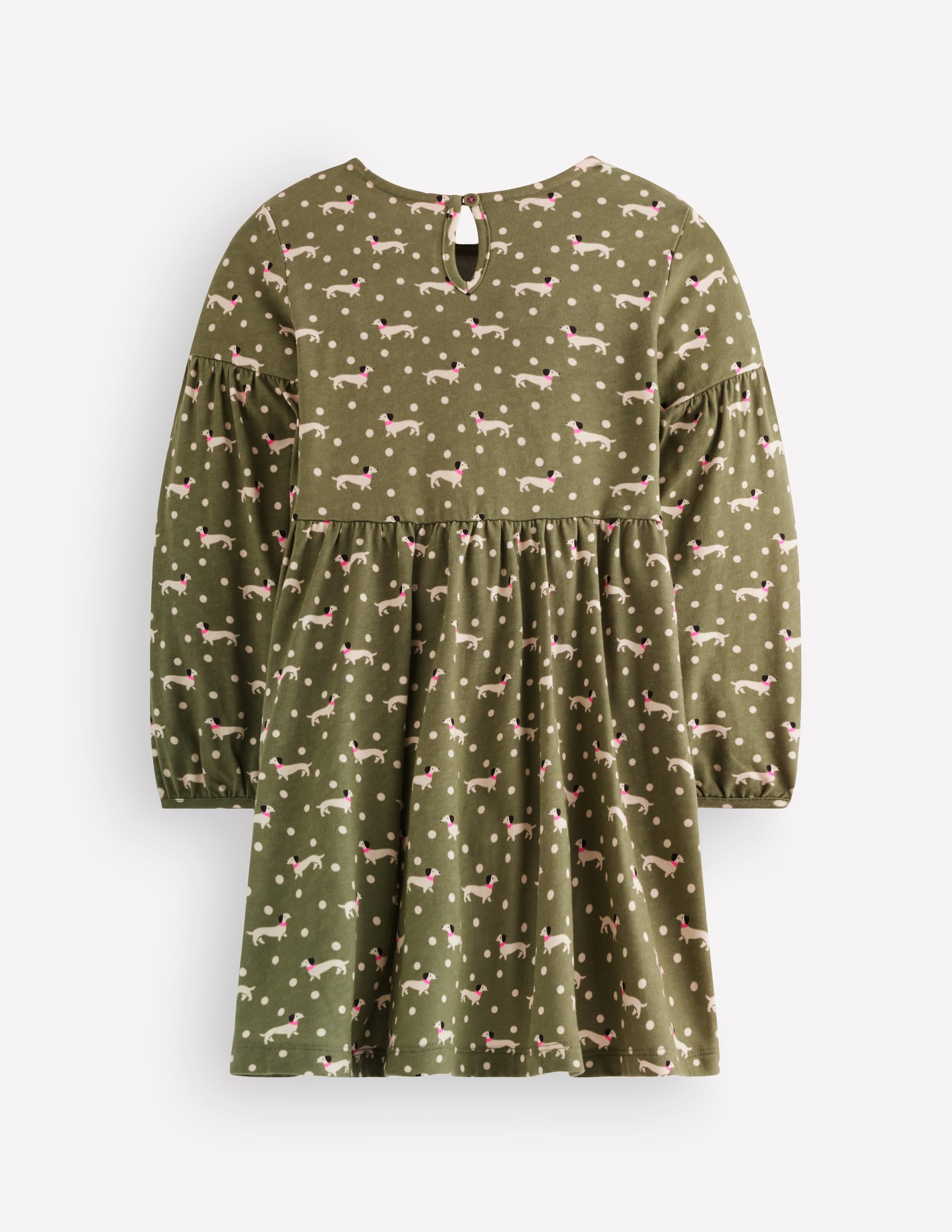 Madeline Kleid mit Blousonärmeln-Grün Dackel - Image 2