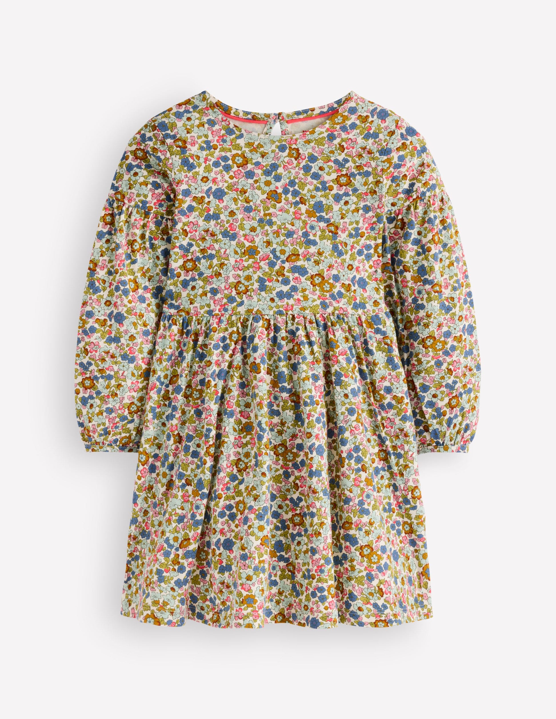 Madeline Kleid mit Blousonärmeln-Filigranes Blumenmuster-1