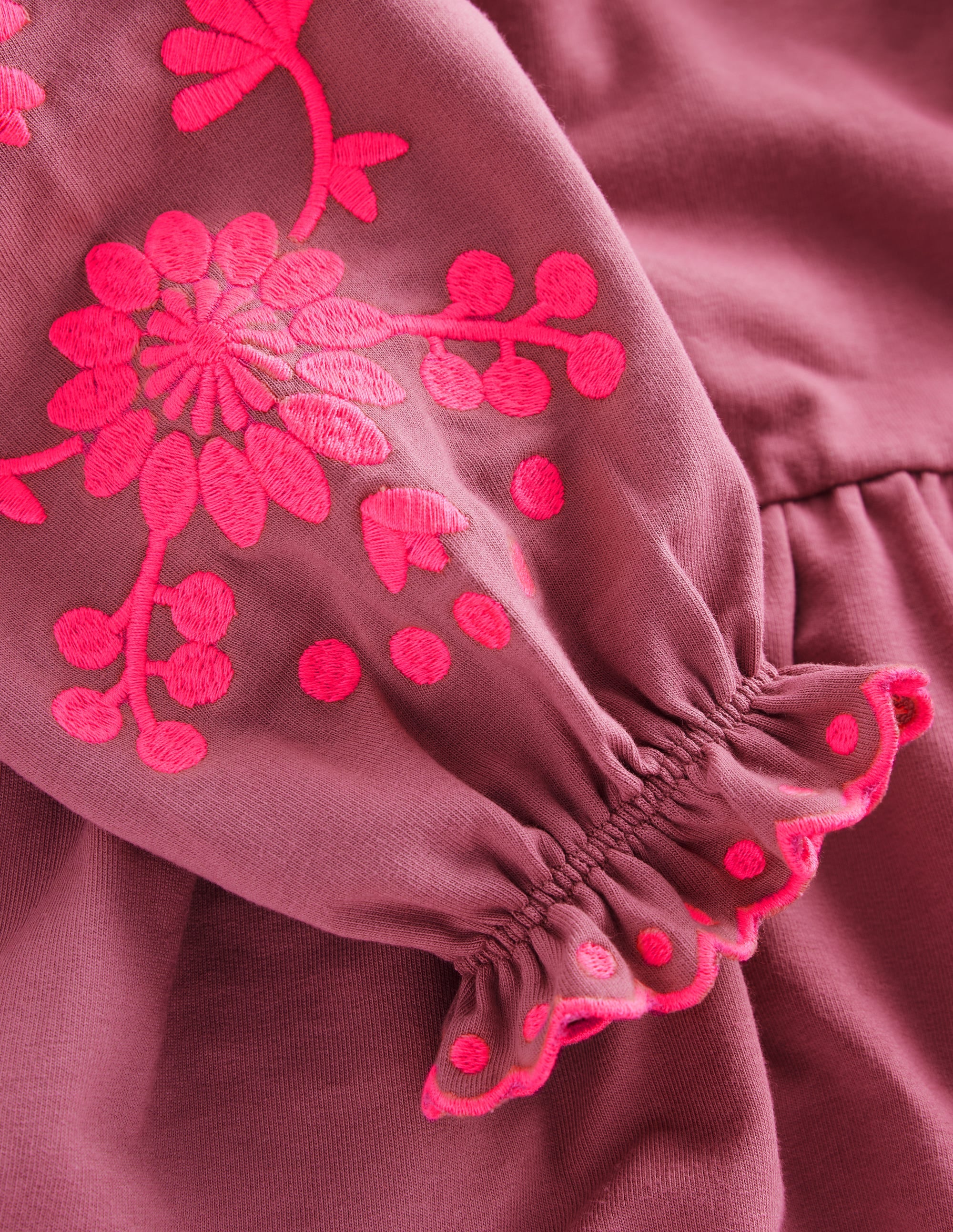 Kleid mit bestickten Ärmeln-Orchideenrosa - Image 4