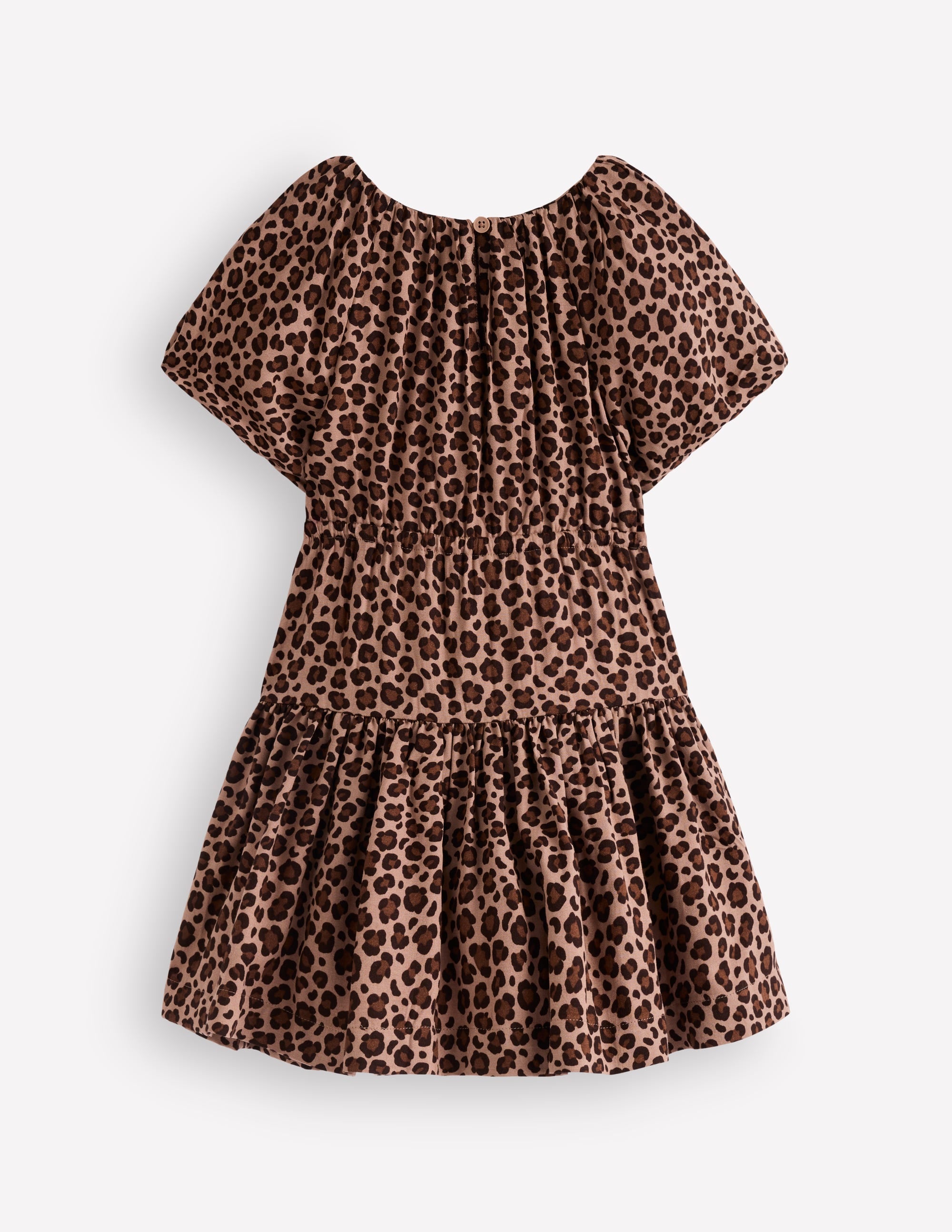 Gewebtes Kleid mit Schleife an der Taille-Leopardenmuster - Image 2